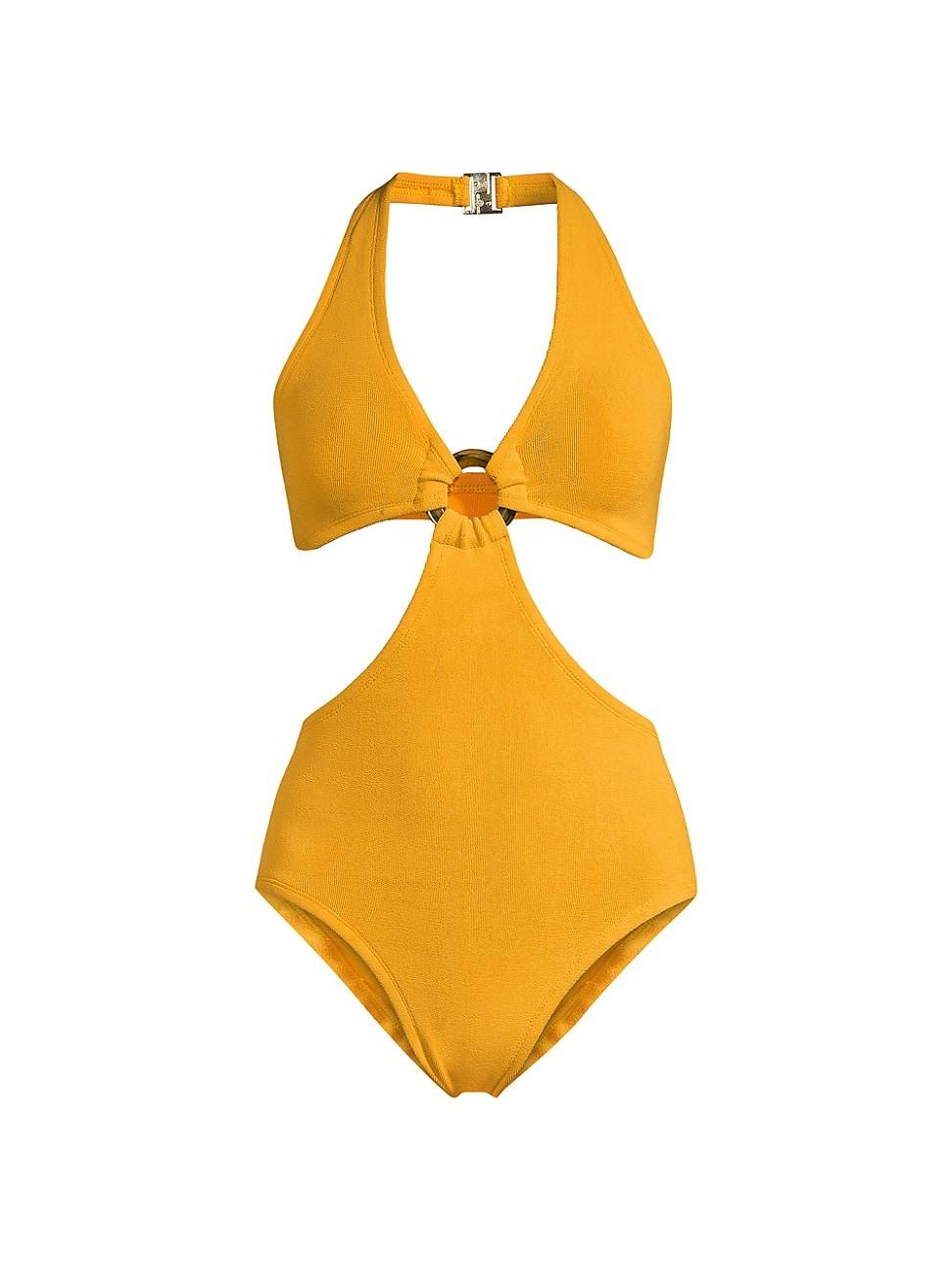 Hunza G Ursula Nile Cutout Onepiece Swimsuit in Orange Lyst