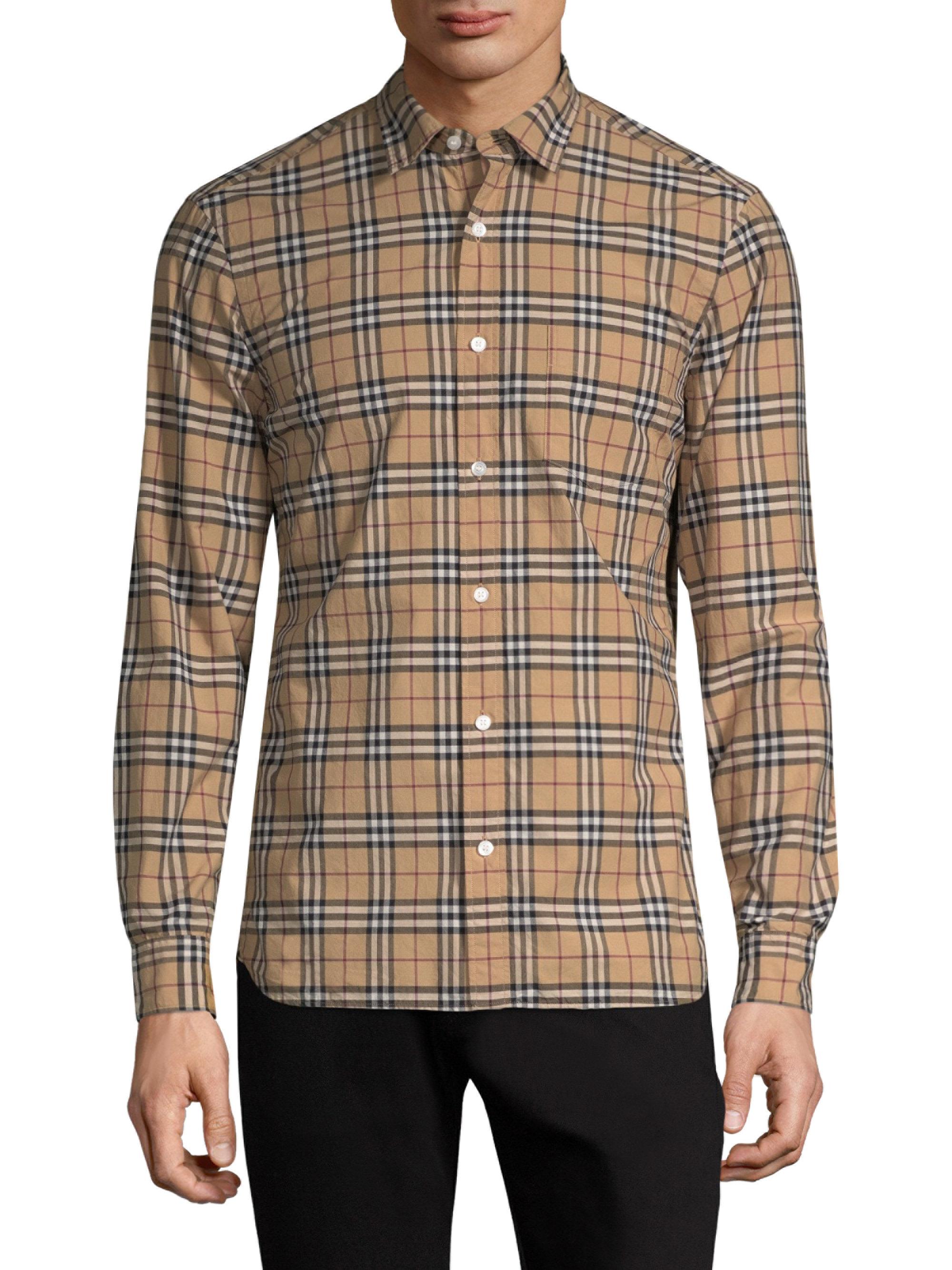 burberry plaid button down