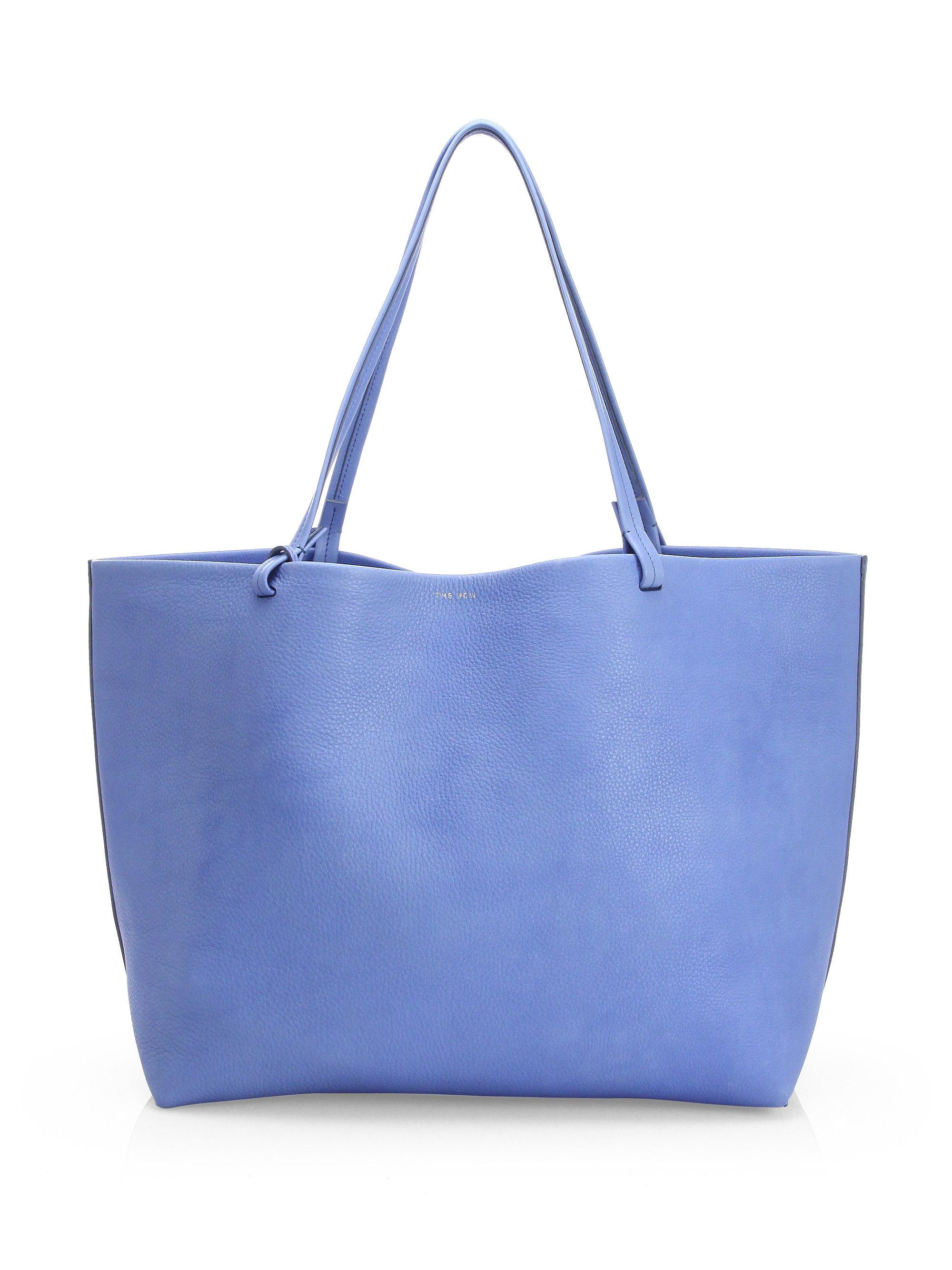 The Row Park Grained Leather Tote in Baby Blue (Blue) - Lyst