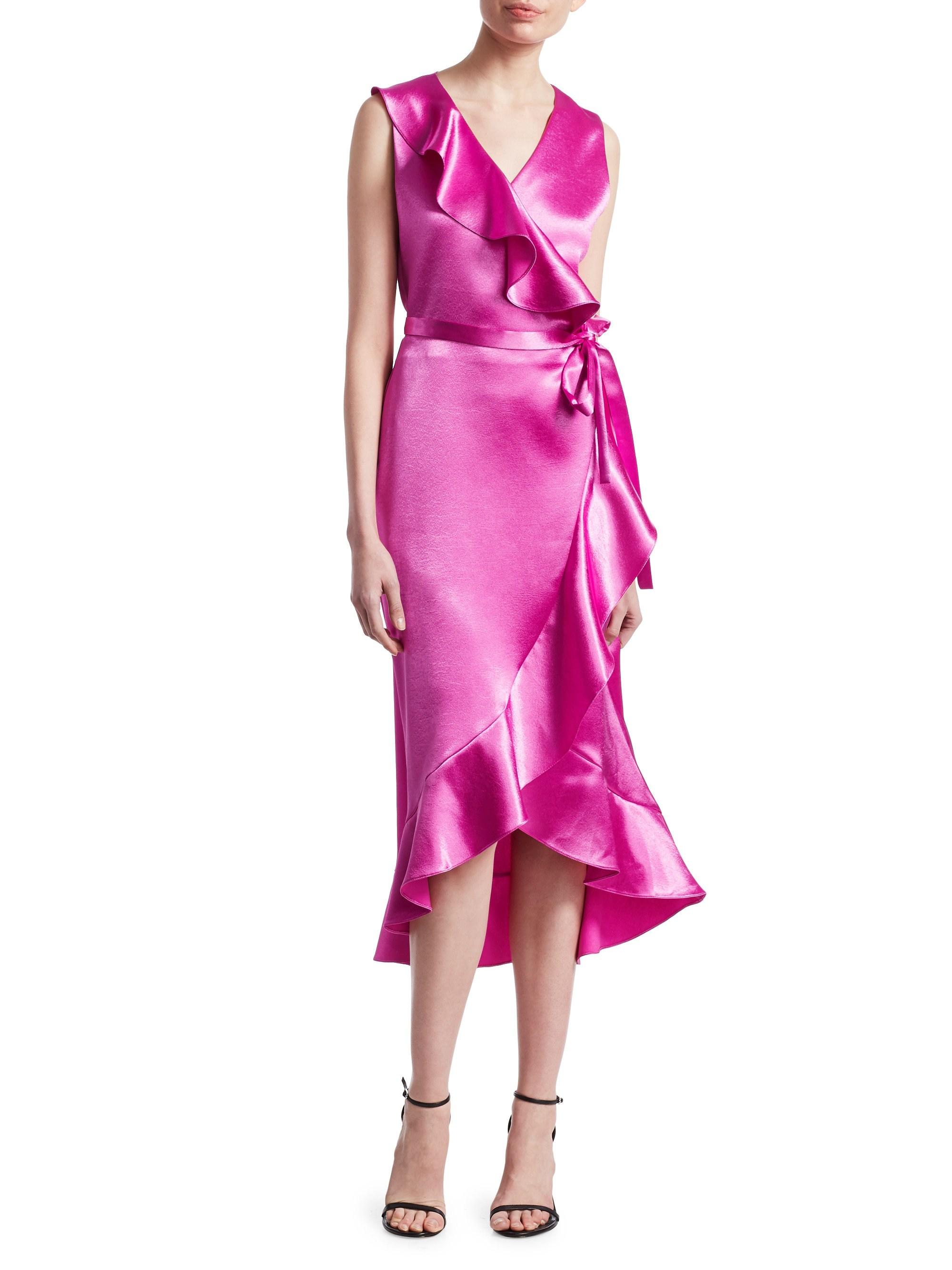 Maje Women's Ripple Satin Evening Dress - Pink - Size 1 (small) - Lyst