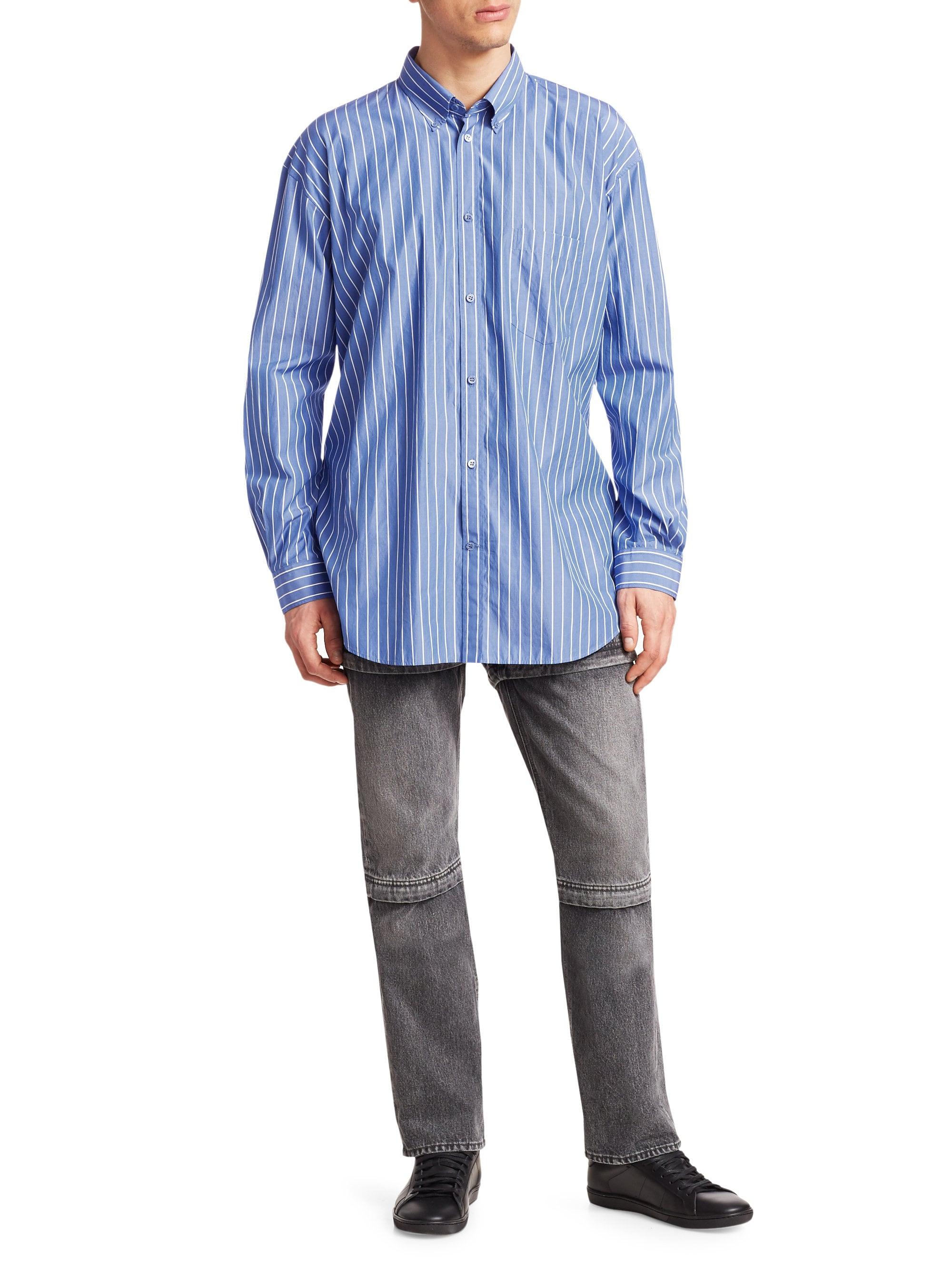 balenciaga logo button down shirt