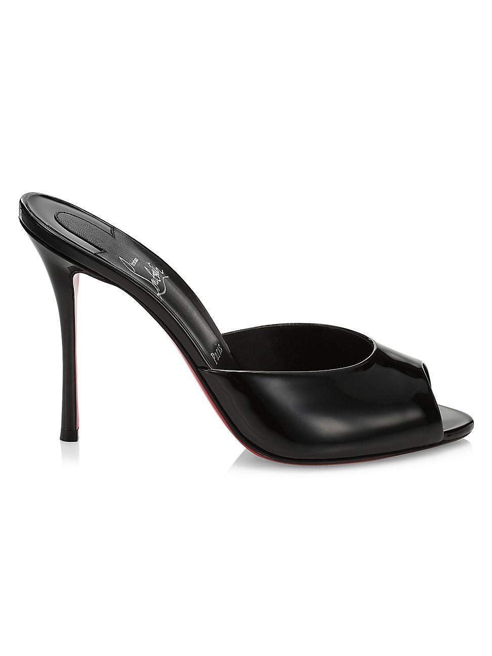 Christian Louboutin Me Dolly 100 Patent Leather Mules in Black | Lyst