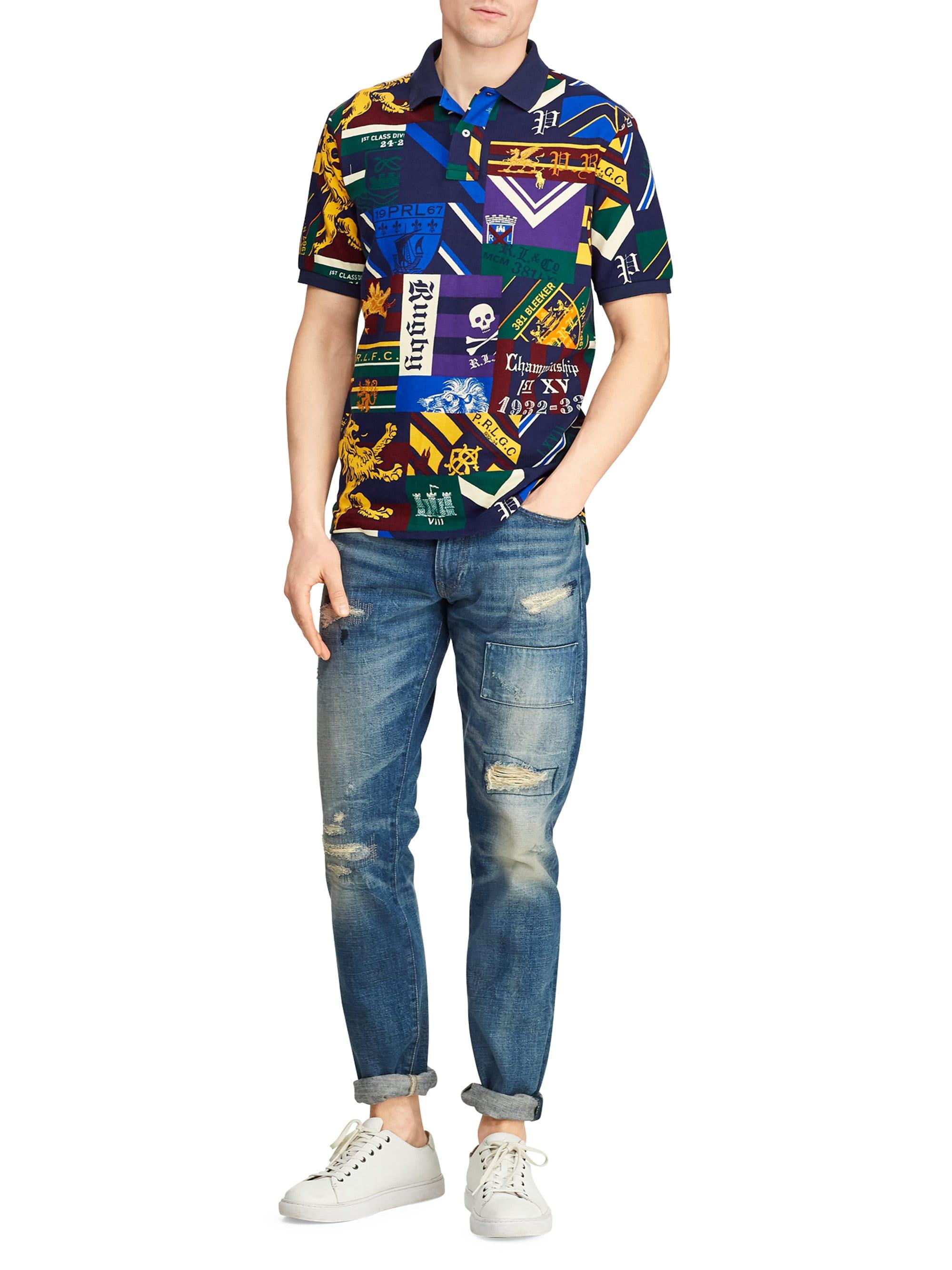 patchwork polo shirt