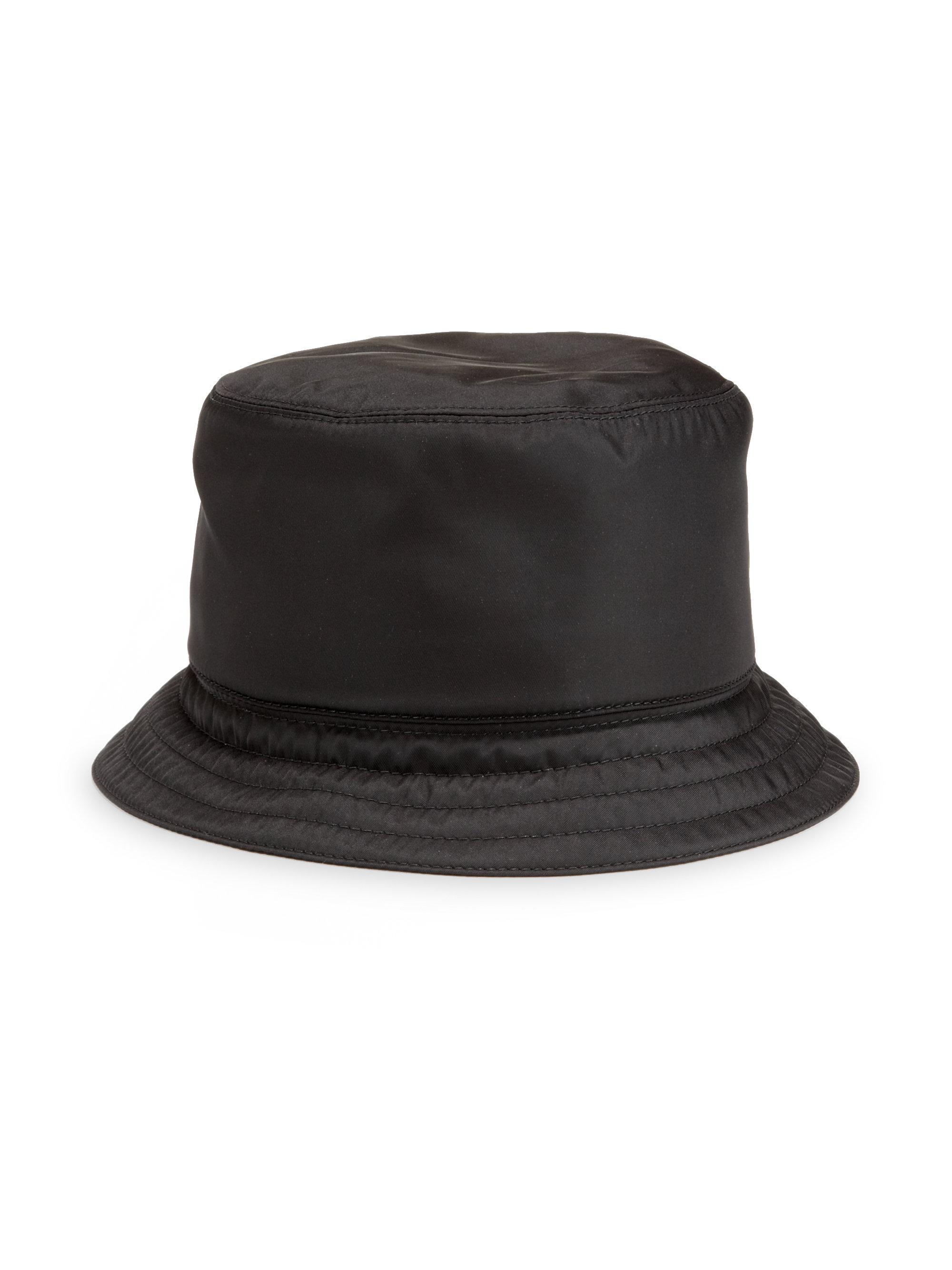 Prada Synthetic Nylon Bucket Hat in Black for Men - Lyst