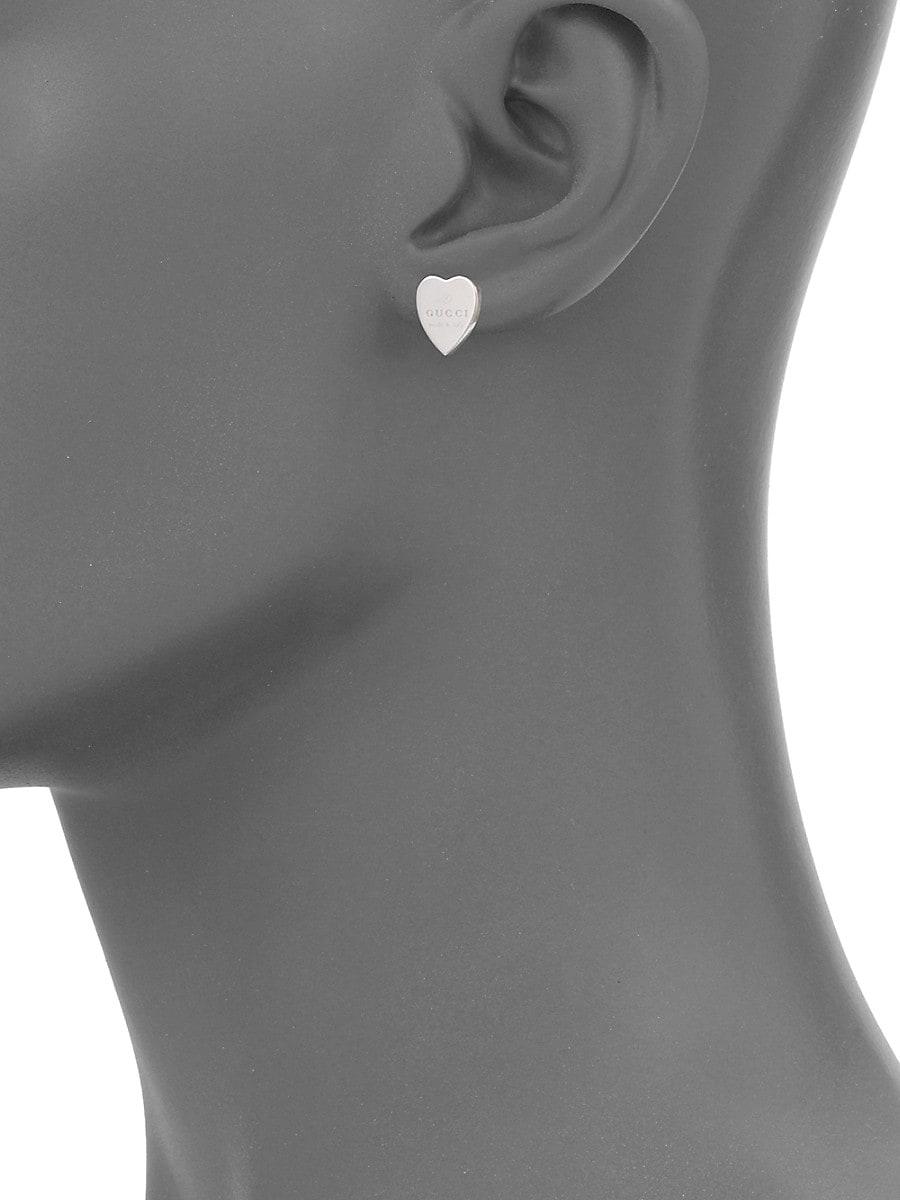 Engager krystal Walter Cunningham Gucci Sterling Heart Earrings in Silver (Metallic) - Lyst
