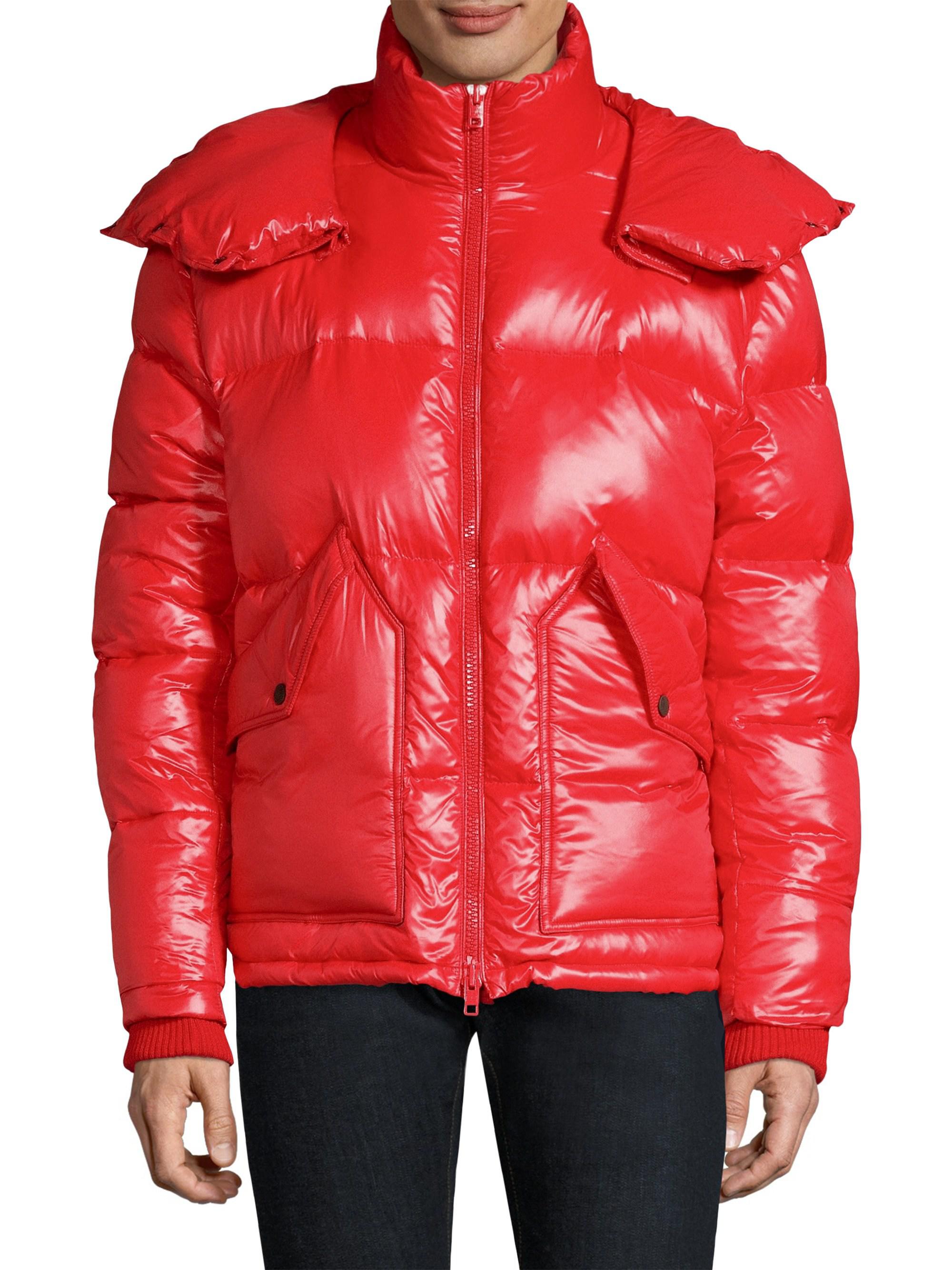 tommy hilfiger puffer jacket red