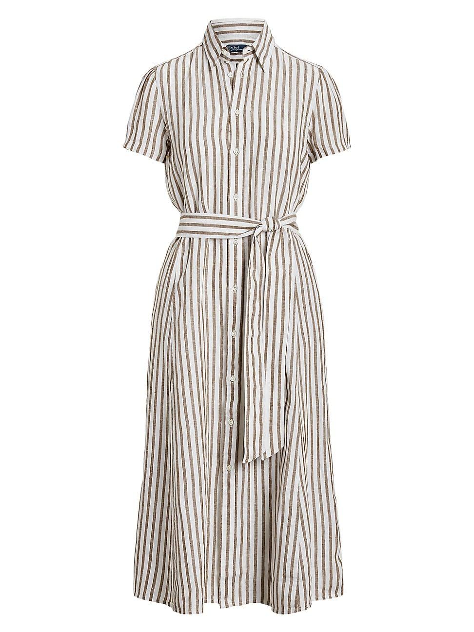 Polo Ralph Lauren Ashton Belted Shirtdress in Gray | Lyst