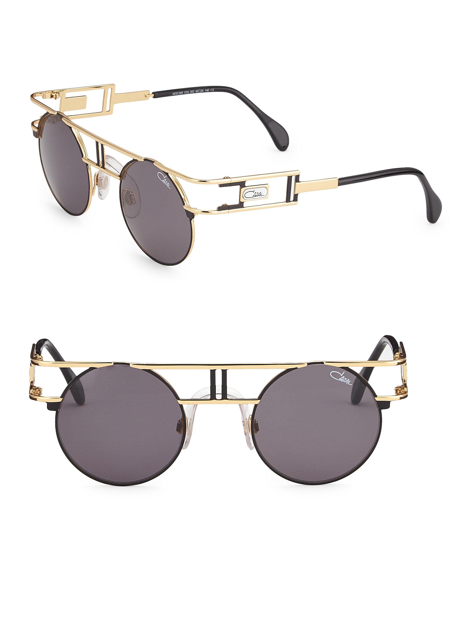 Cazal Round Sunglasses in Black Gold (Metallic) Lyst