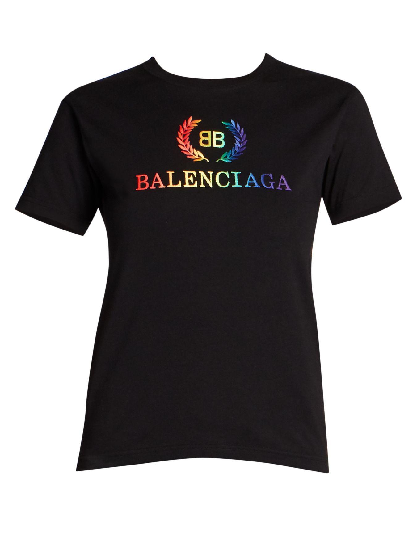 balenciaga t shirt white rainbow