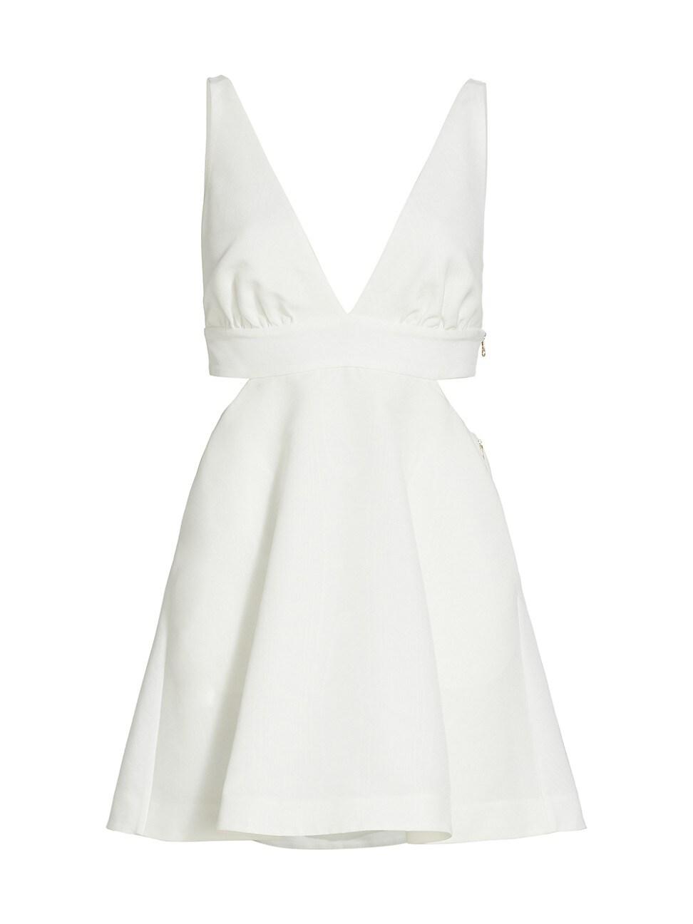 LoveShackFancy Till Cut-out Taffeta Mini Dress in White | Lyst