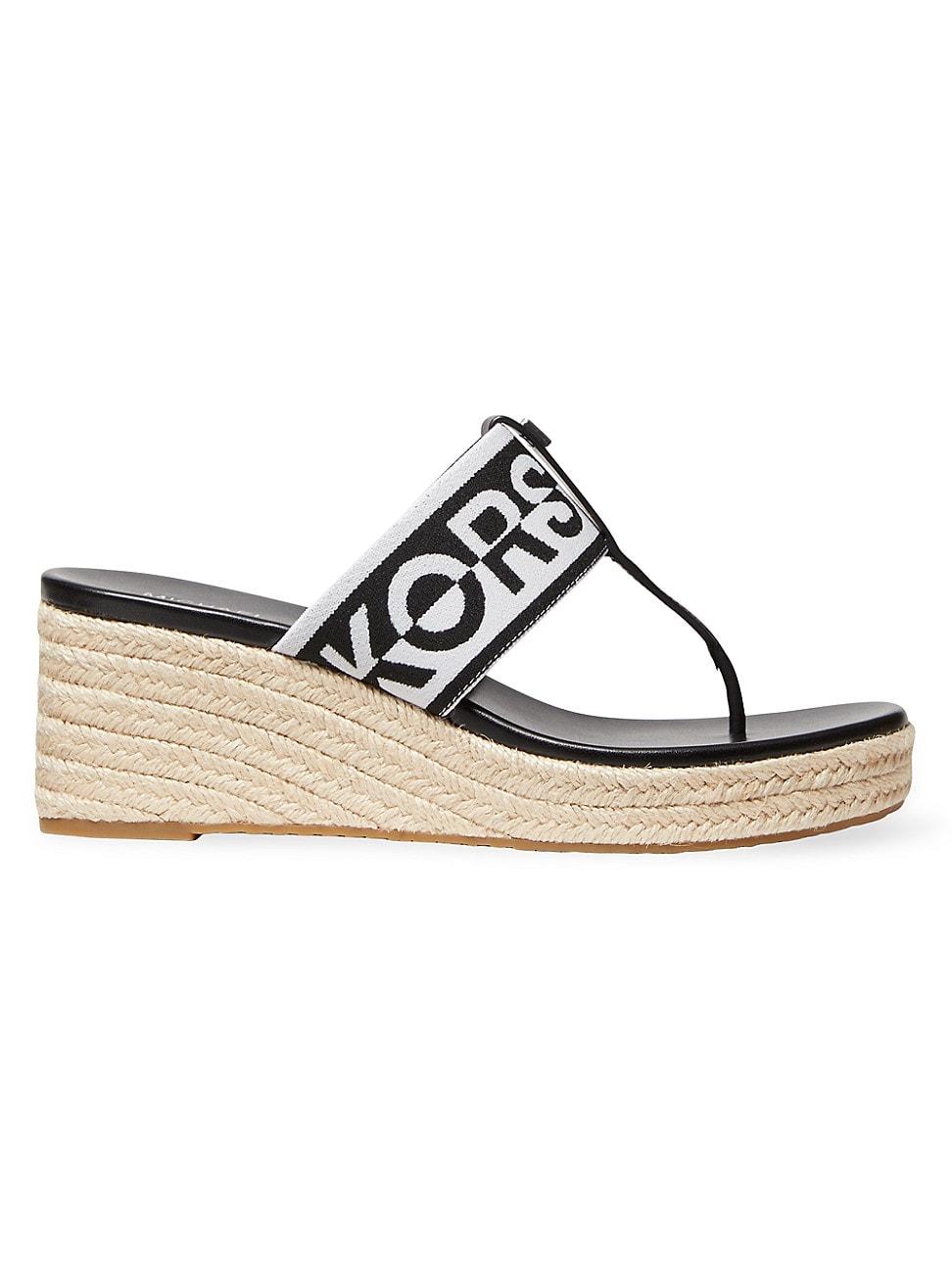 MICHAEL Michael Kors Verity Logo Wedge Thong Sandals in White Lyst