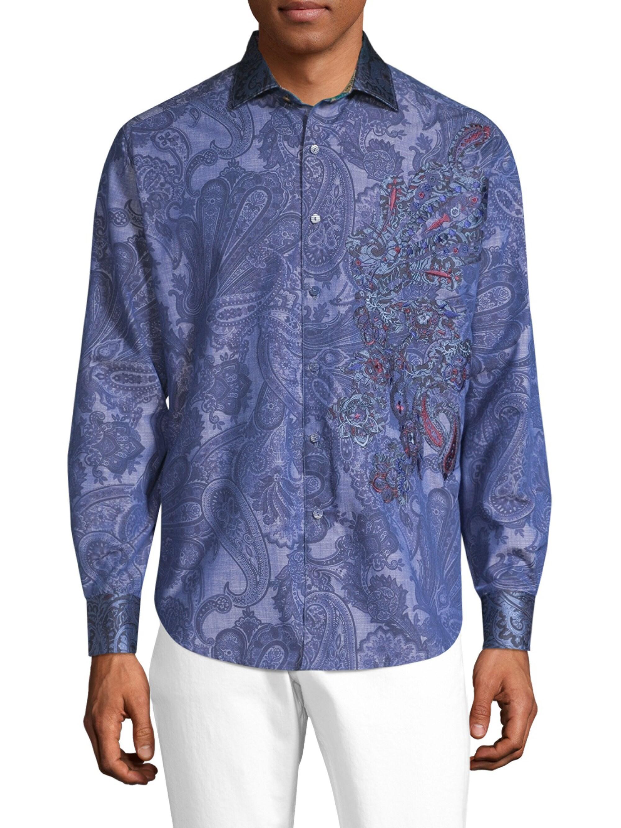 Robert Graham Patrick Floral Printed Short Sleeve Sport Shirt Tailored Fit
