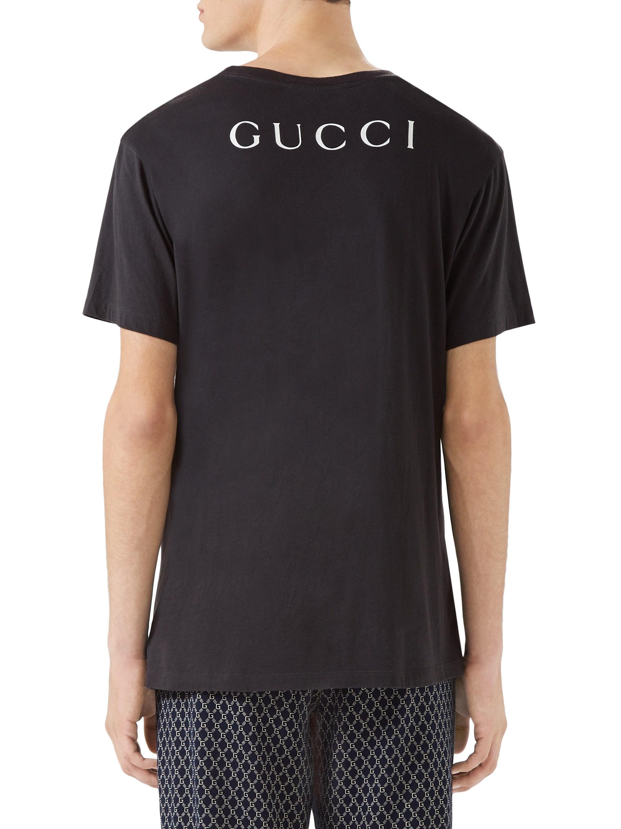 Gucci Oversize T-shirt With Metal Print in Black for Men | Lyst