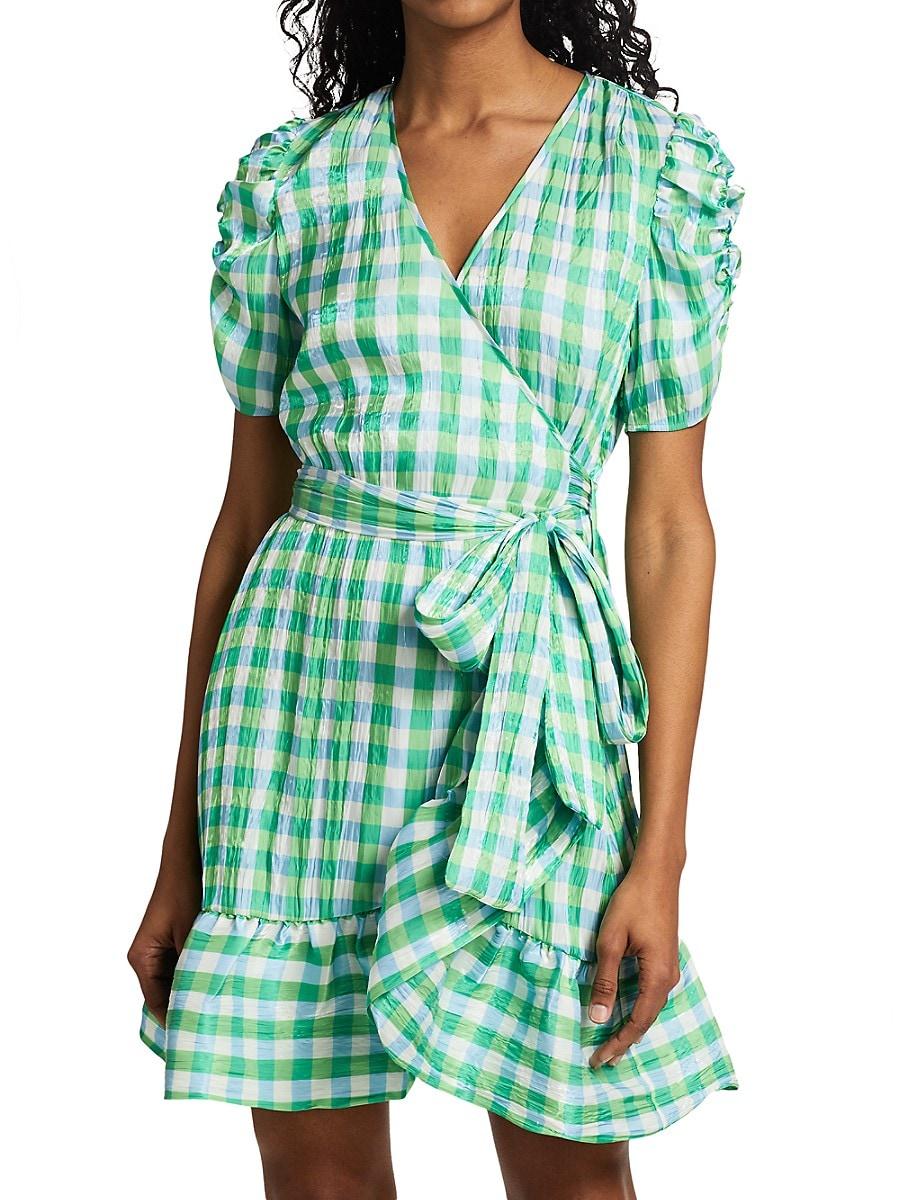 gingham wrap dress