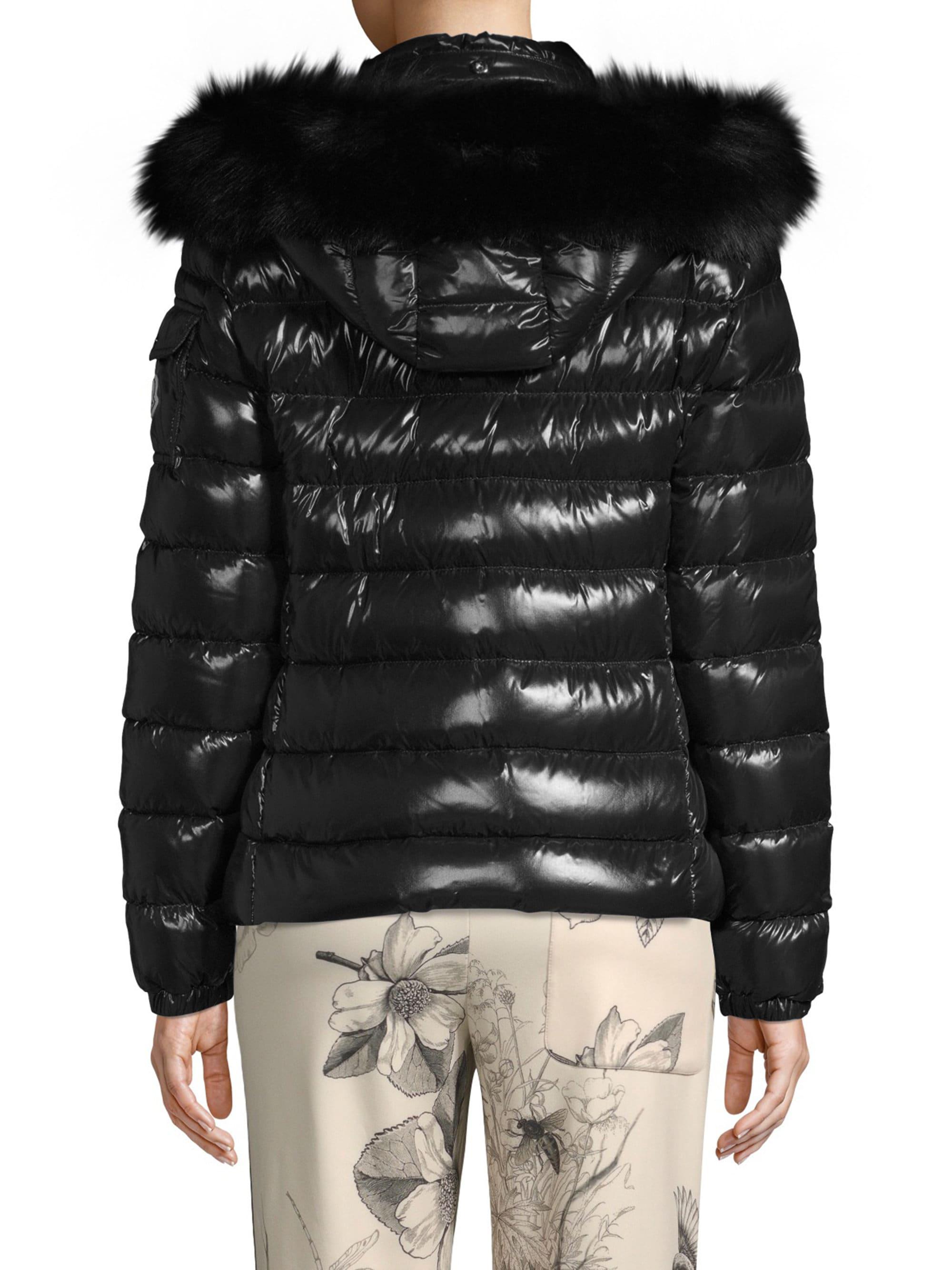 Moncler Badyfur Fur-trim Puffer Jacket in Black - Lyst