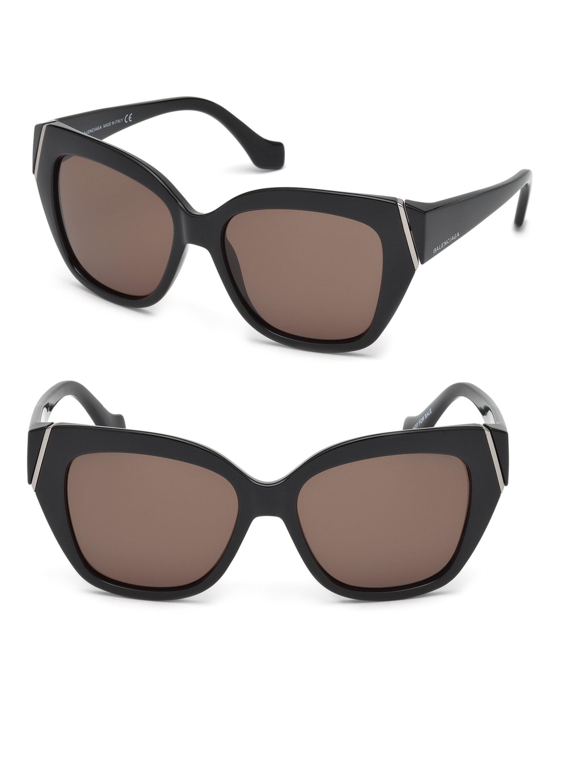 Balenciaga Marcolin 57mm Oversize Geometric Sunglasses in Brown - Lyst