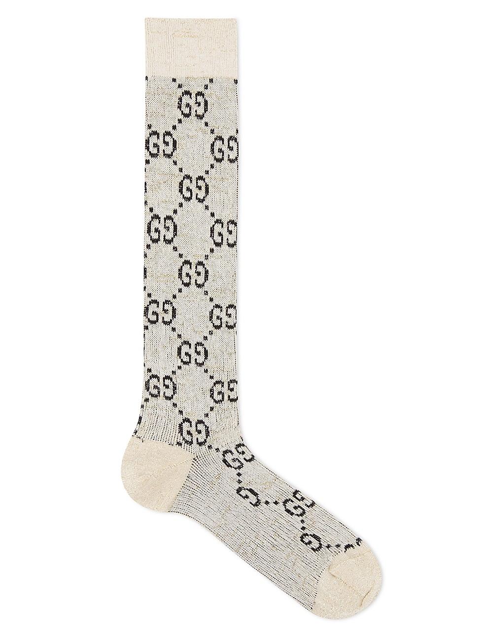 Gucci GG Print Socks in Cream Black (Black) - Lyst