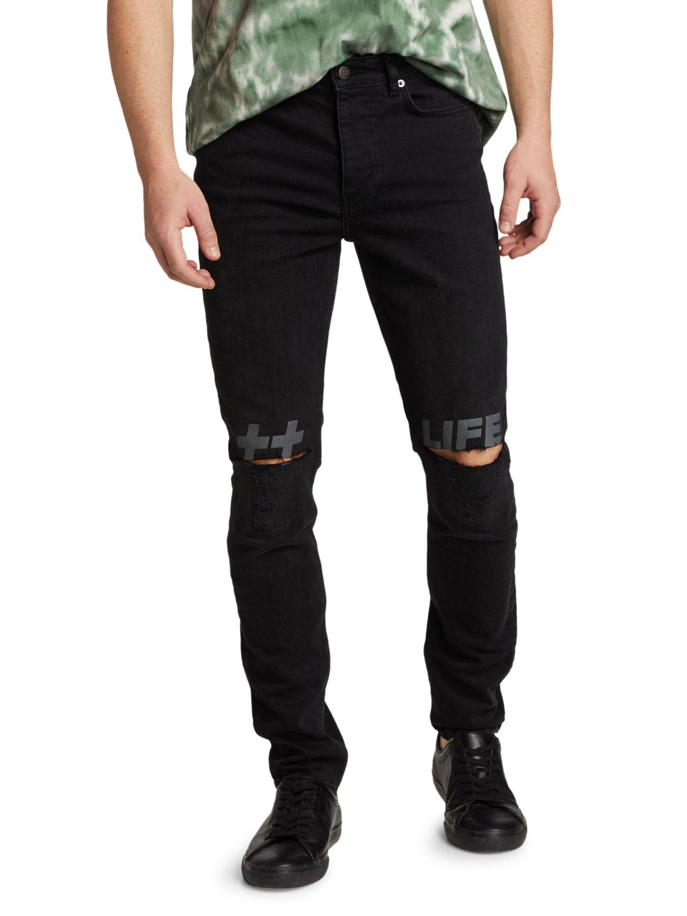 Ksubi Denim Chitch Distressed Skinny Jeans in Black for Men - Lyst