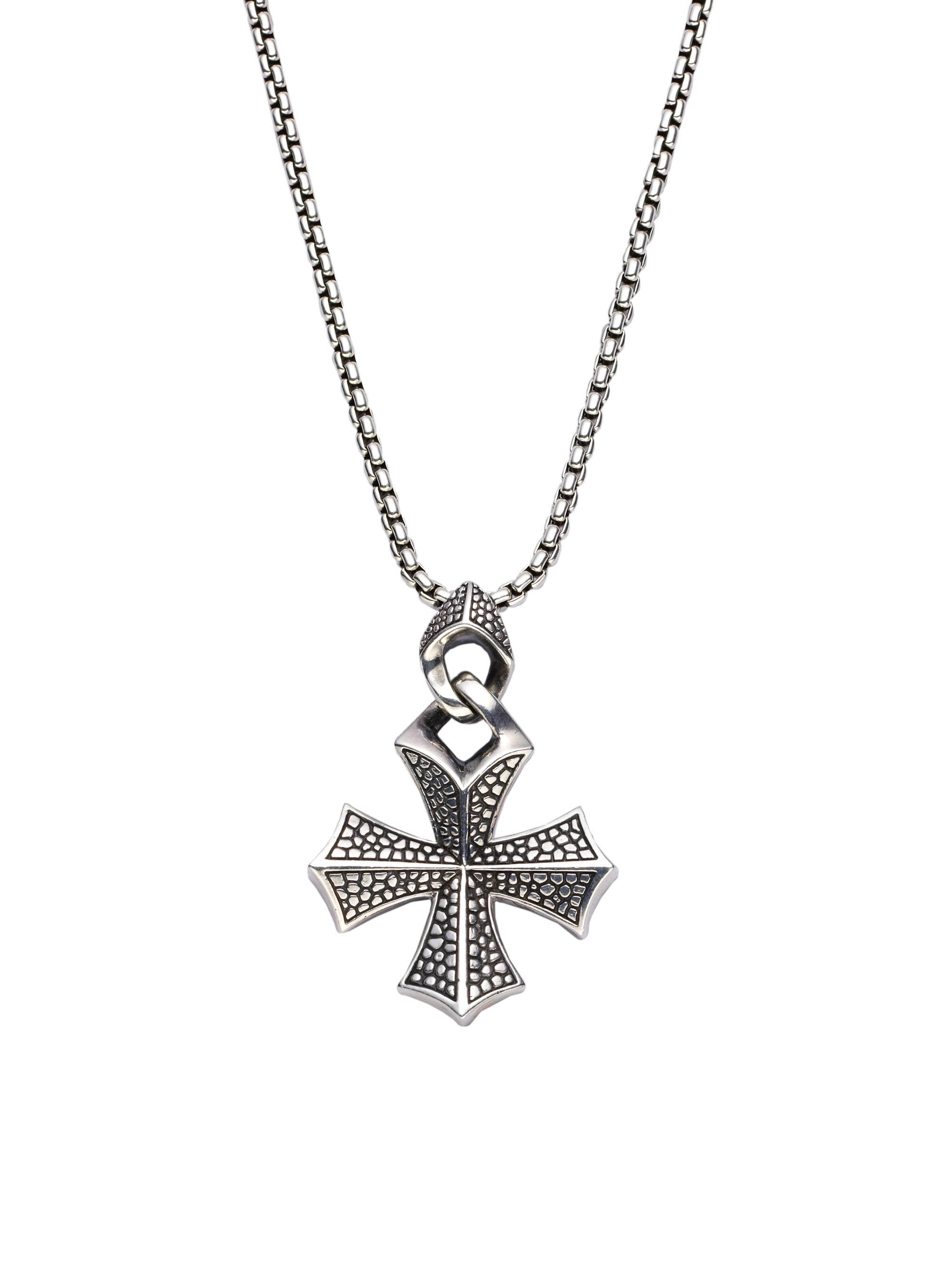 Lyst - Stephen Webster Sterling Silver Cross Necklace in Metallic for Men