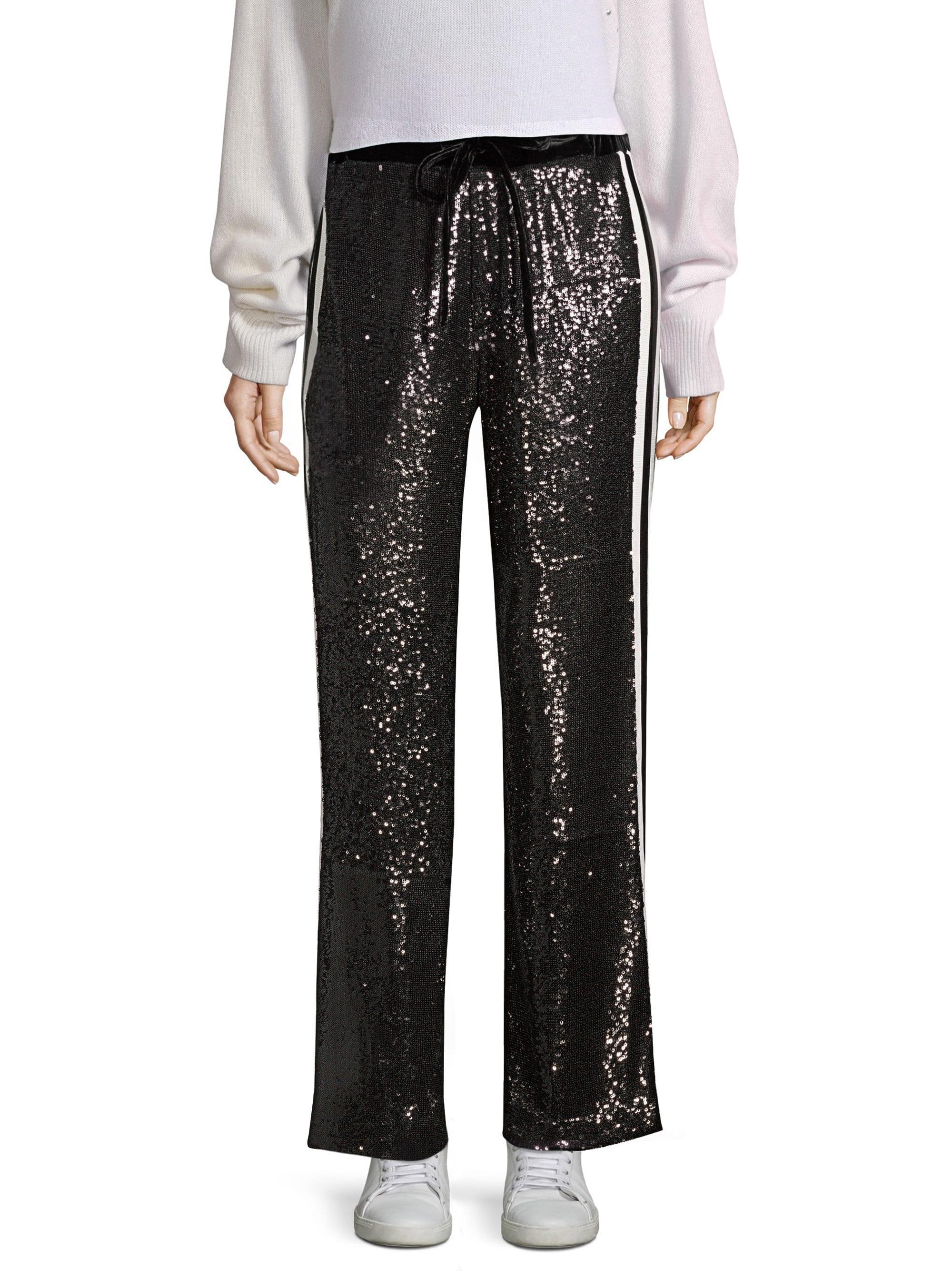 sequin track pants