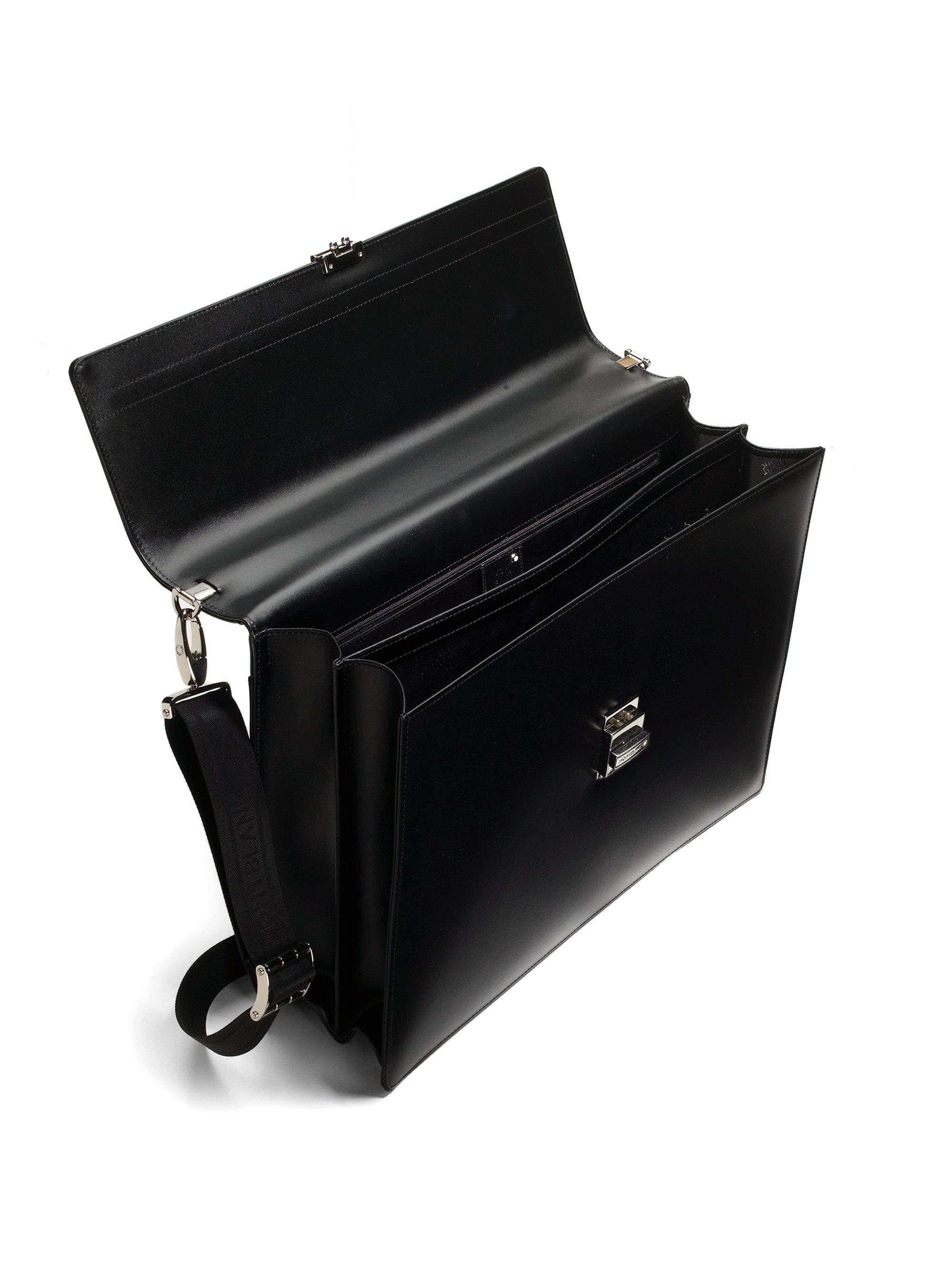 Montblanc Meisterstück Double Gusset Briefcase - Shoulder Bag In Real  Genuine Leather Business Bag Black for Men | Lyst