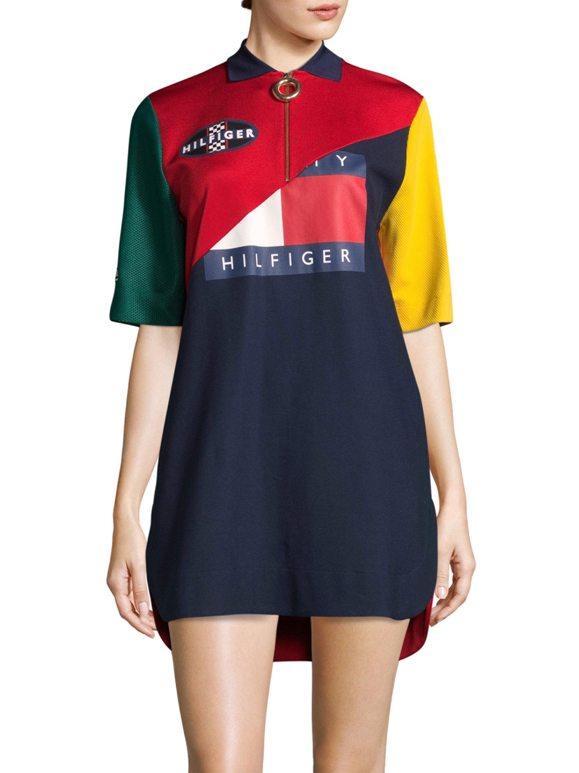 Tommy Hilfiger Colorblock Polo Dress in Blue | Lyst