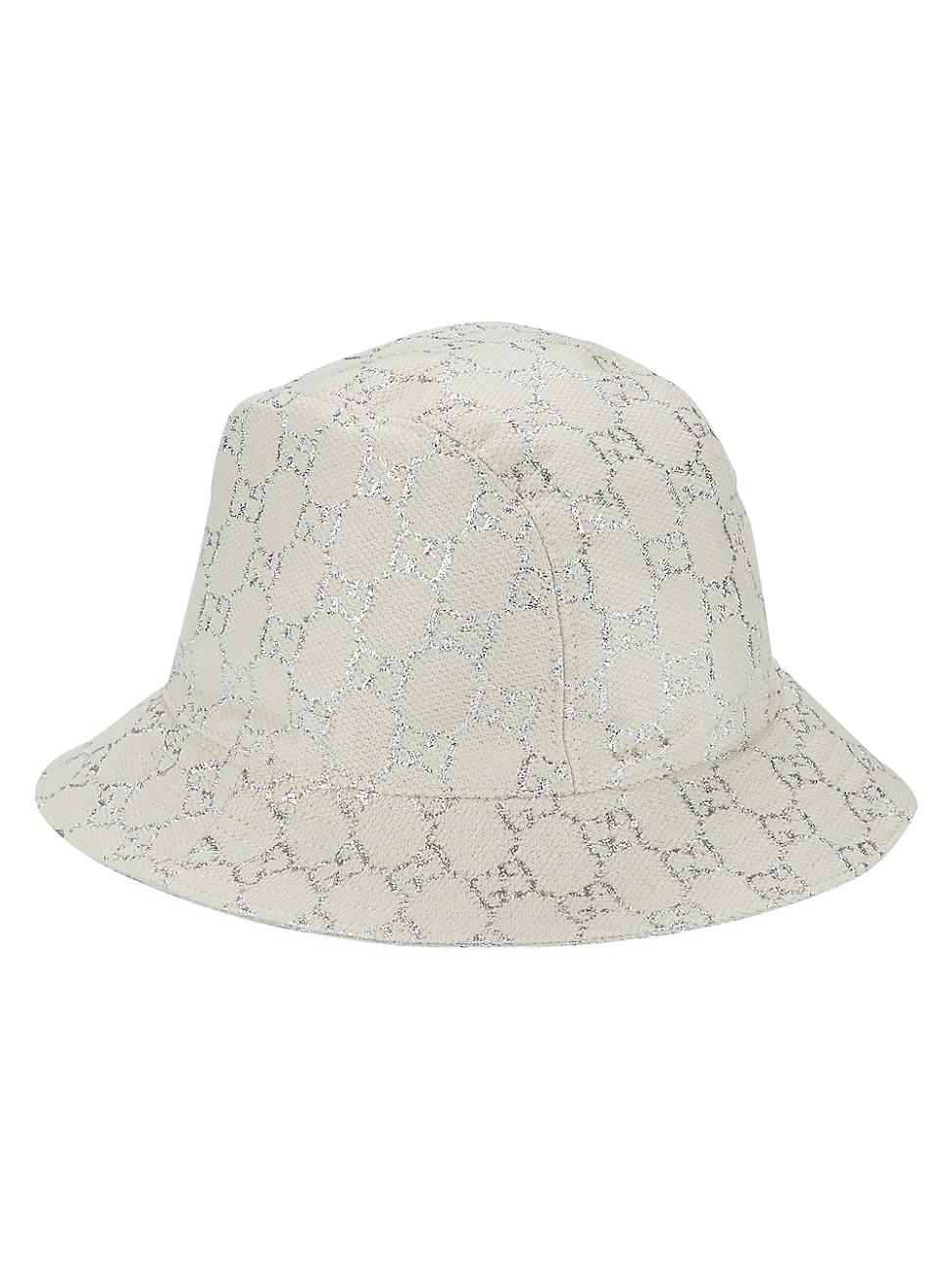 Gucci GG Lamé Bucket Hat in White