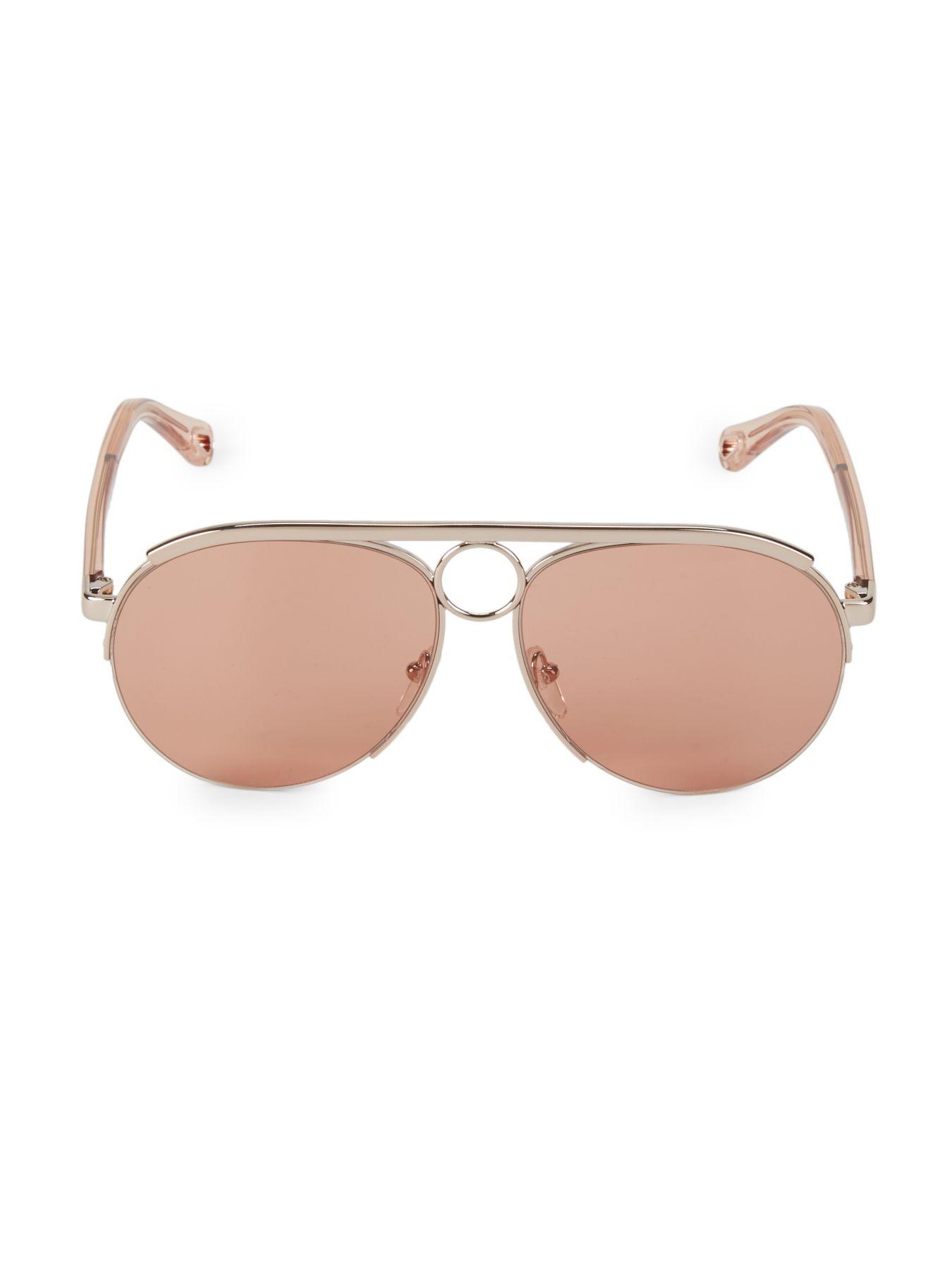 chloe romie 59mm semi rimless aviator sunglasses