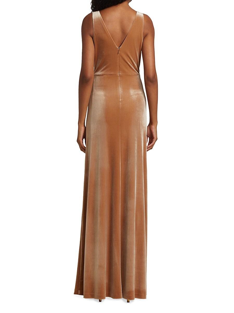 halston green velvet wedding dress