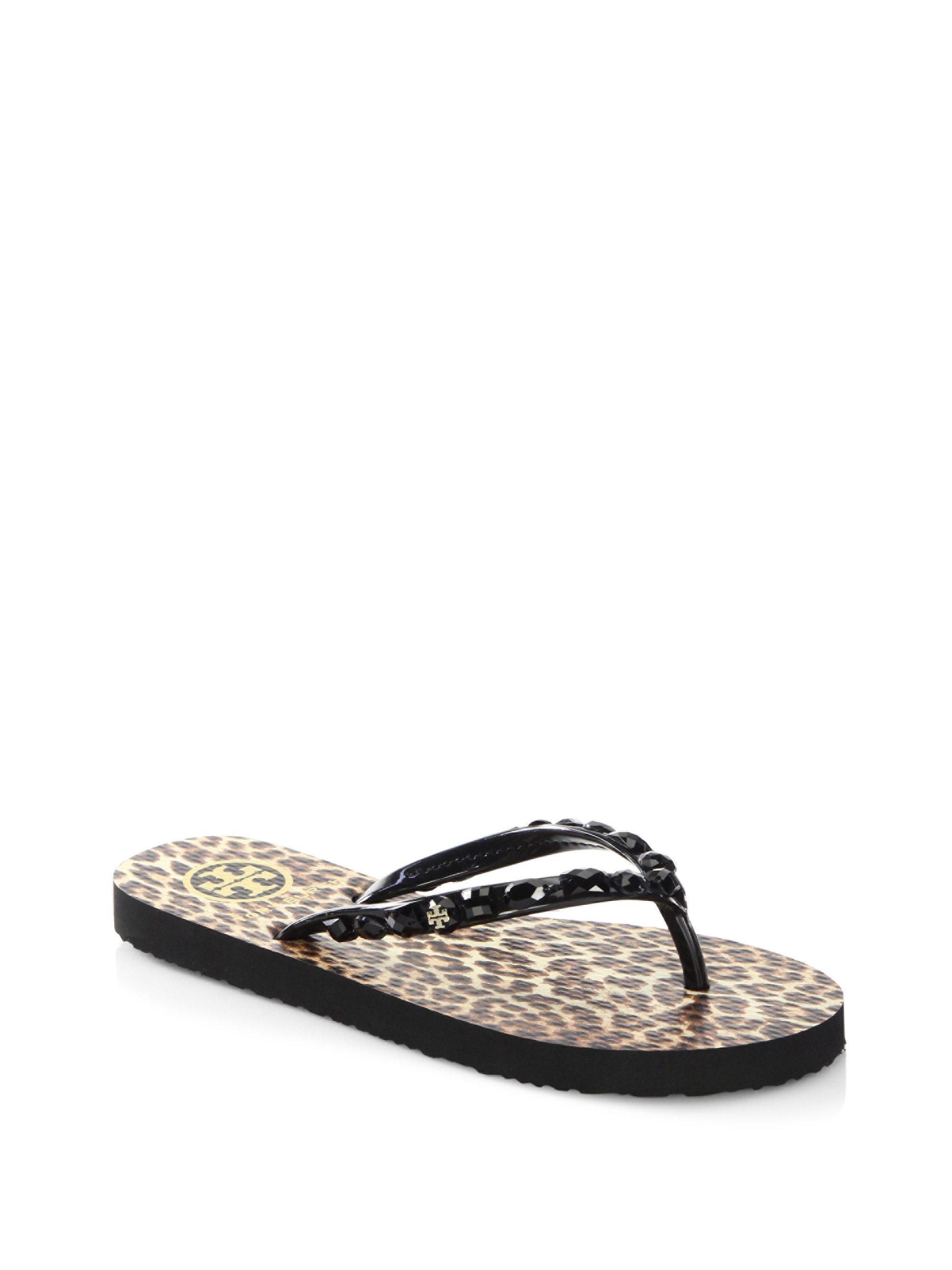 tory burch black jelly flip flops