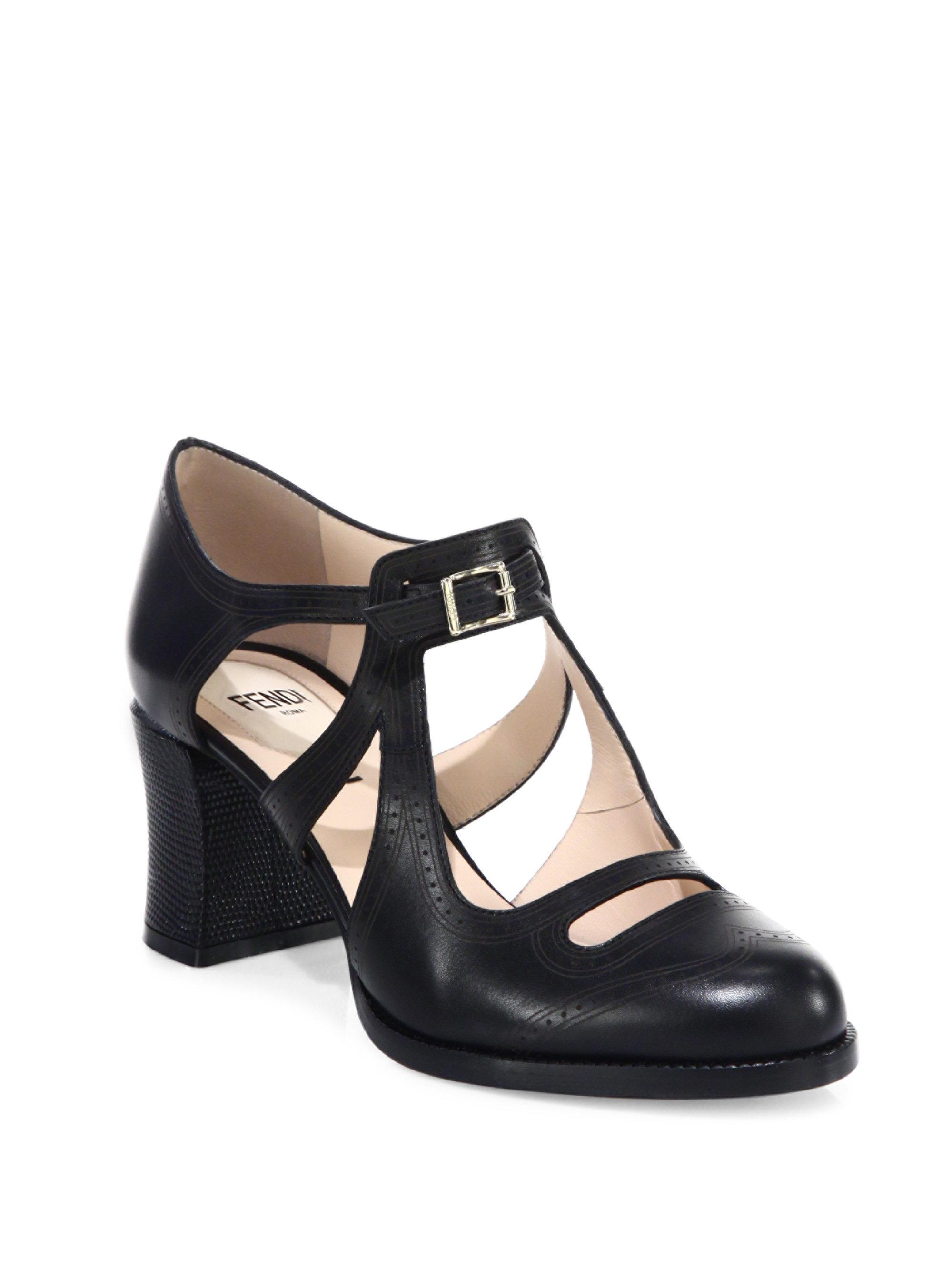 fendi patent neoprene mary jane pumps
