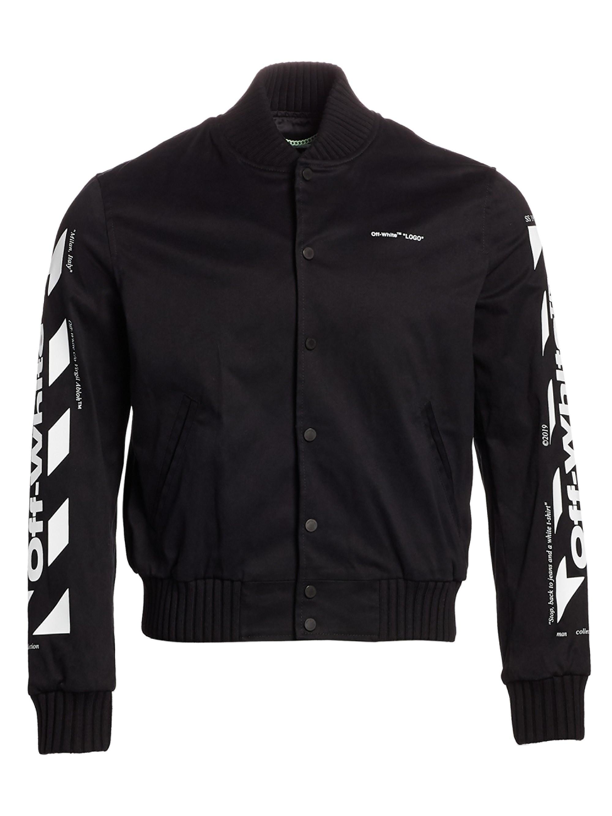 off white diagonal varsity jacket