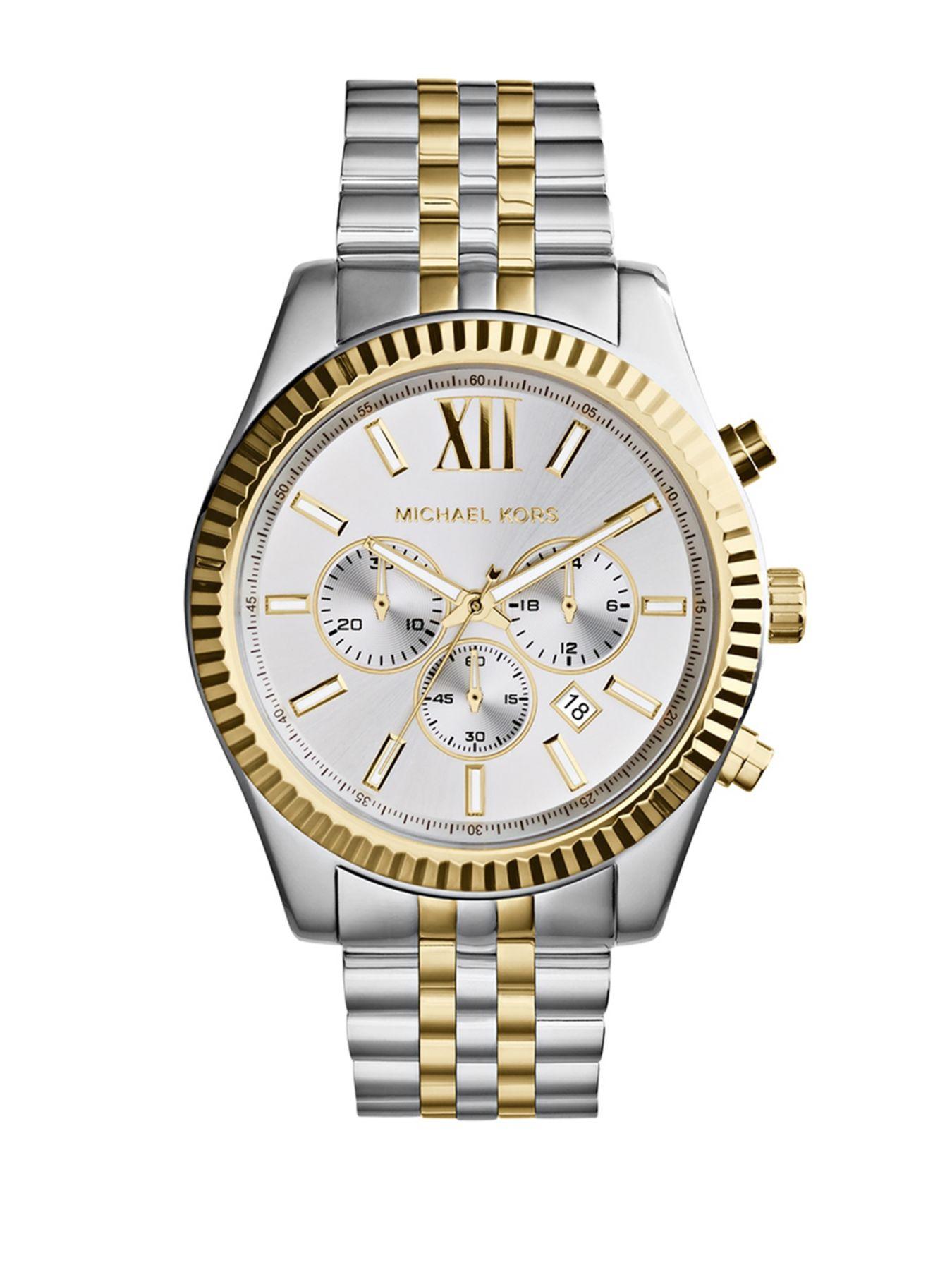 Michael Kors Lexington Two Tone Stainless Steel Men's Chrono Watch in