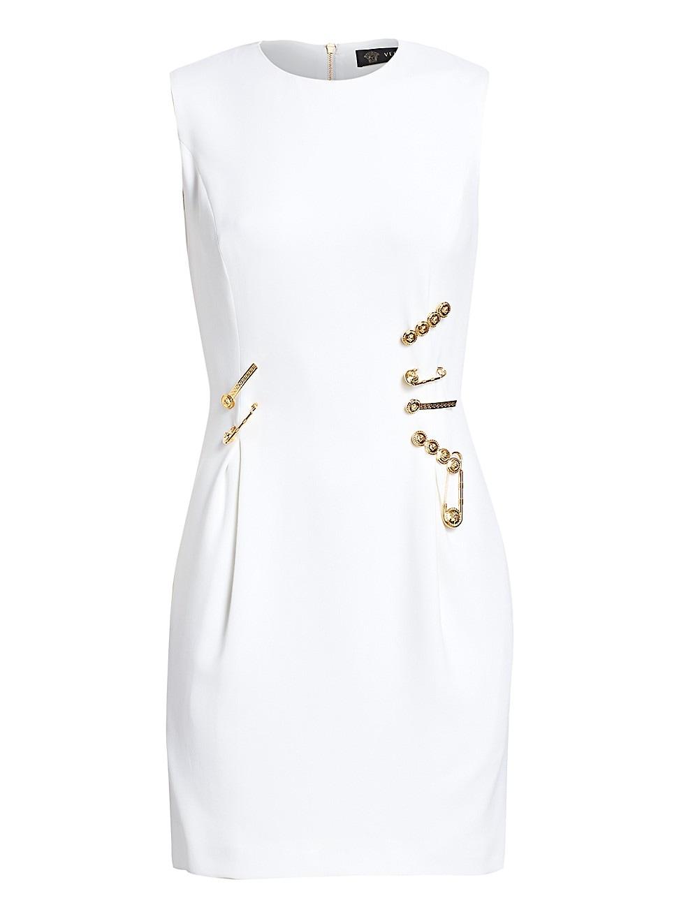 Versace Safety Pin Mini Dress in White - Lyst