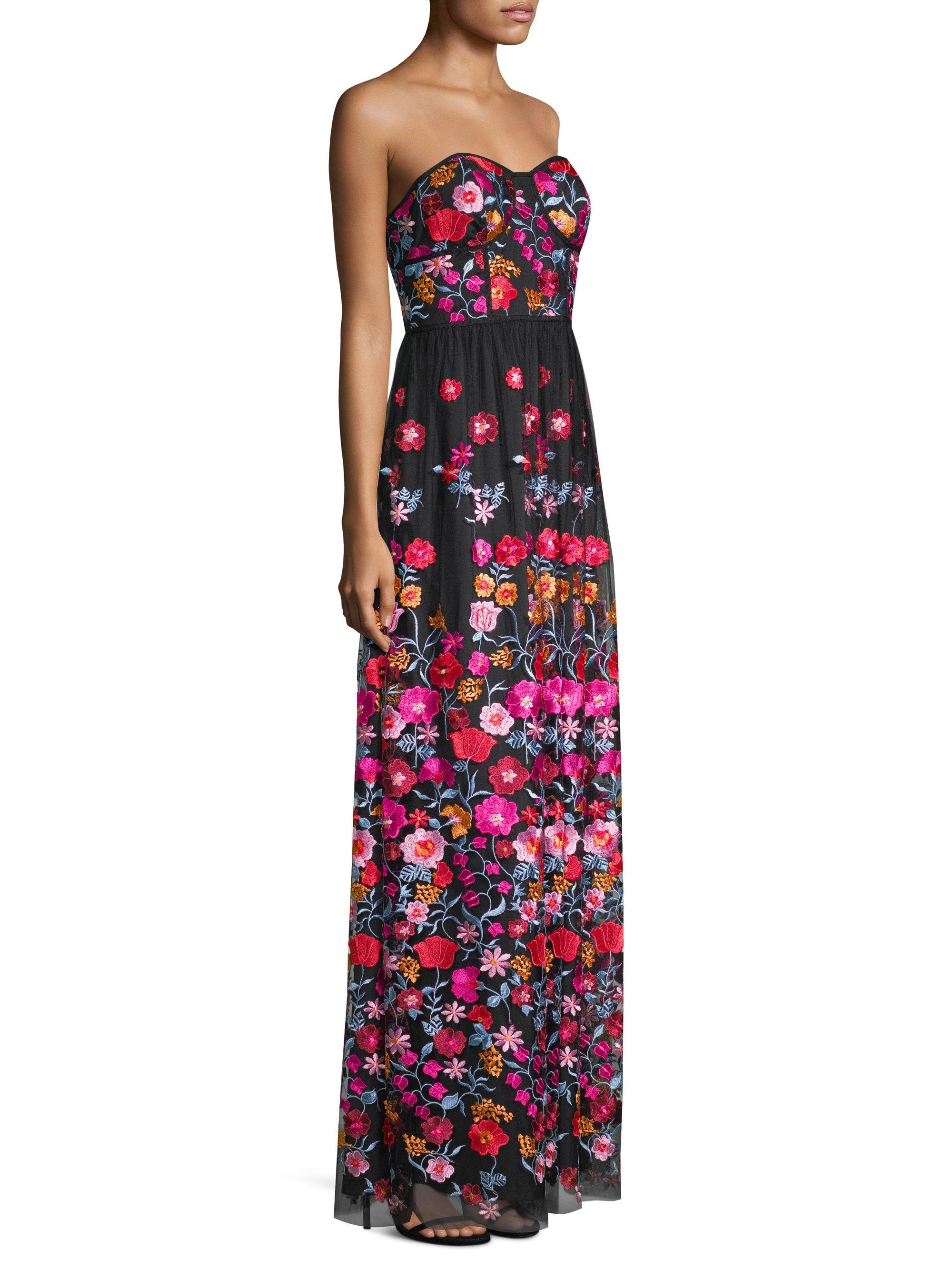 aidan by aidan mattox embroidered mesh gown