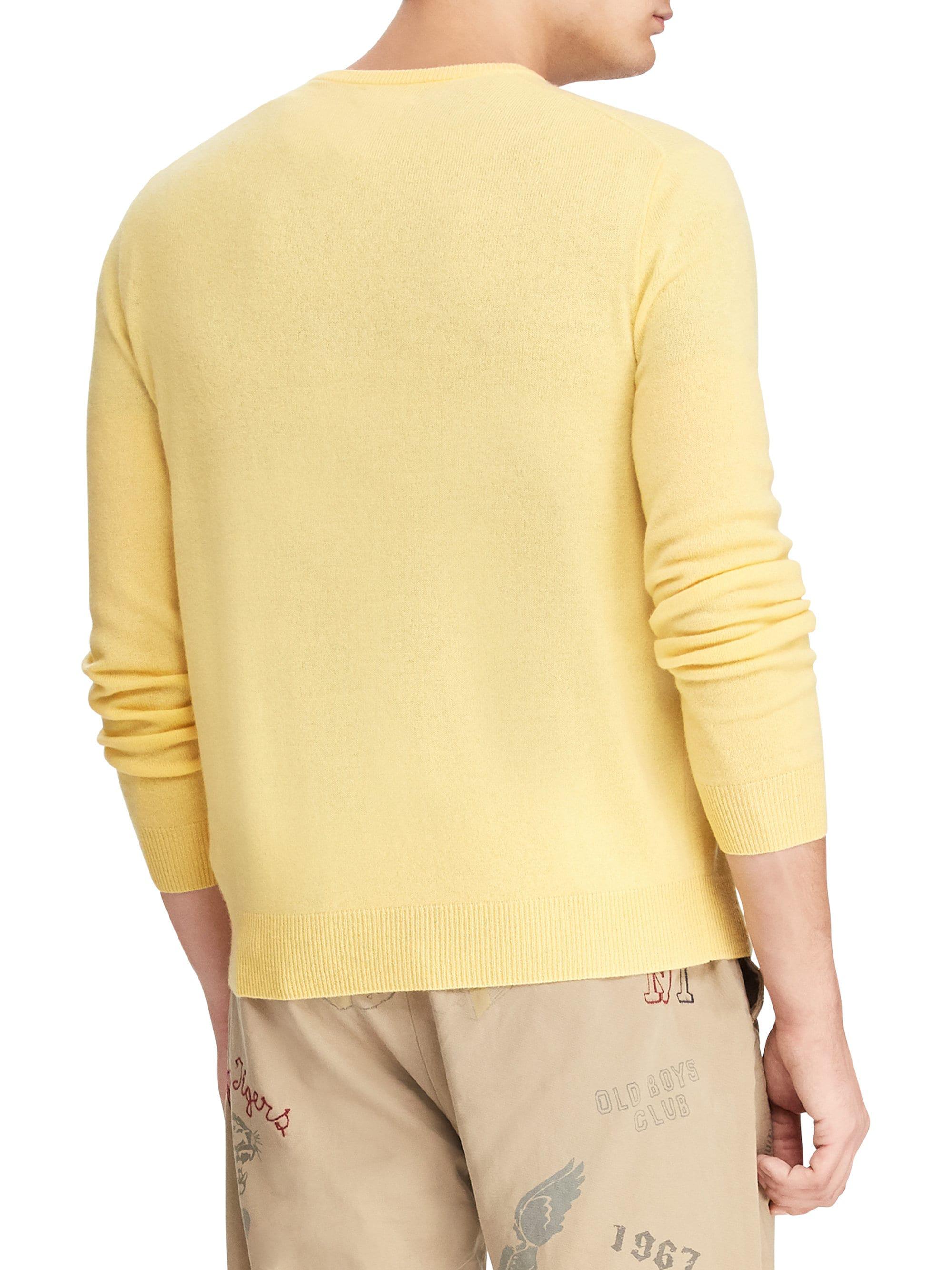 Polo Ralph Lauren Long Sleeve Cashmere Sweater in Yellow for Men - Lyst