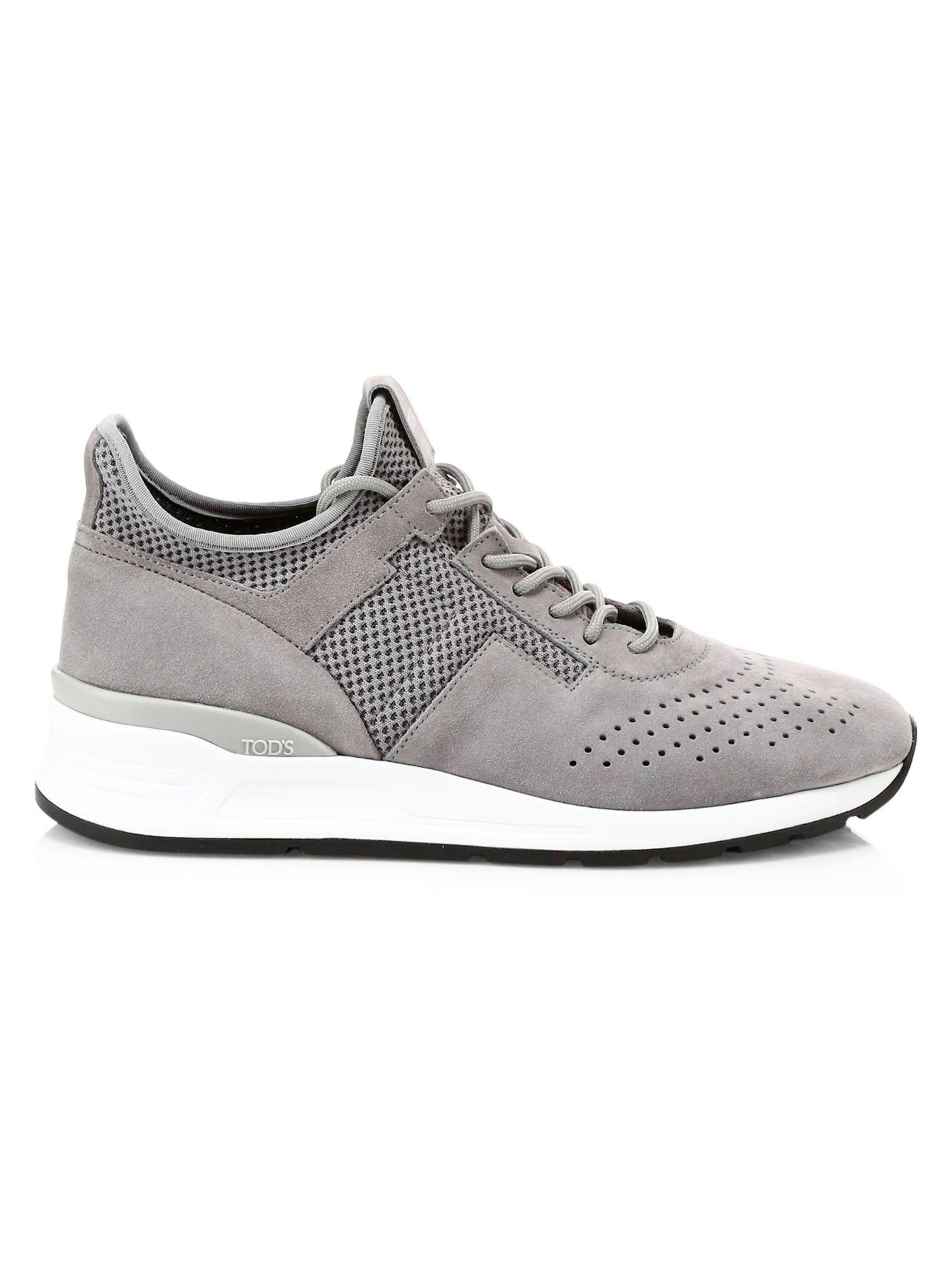 Tod's Suede & Mesh Lace-up Sneakers in Grey (Gray) for Men - Lyst