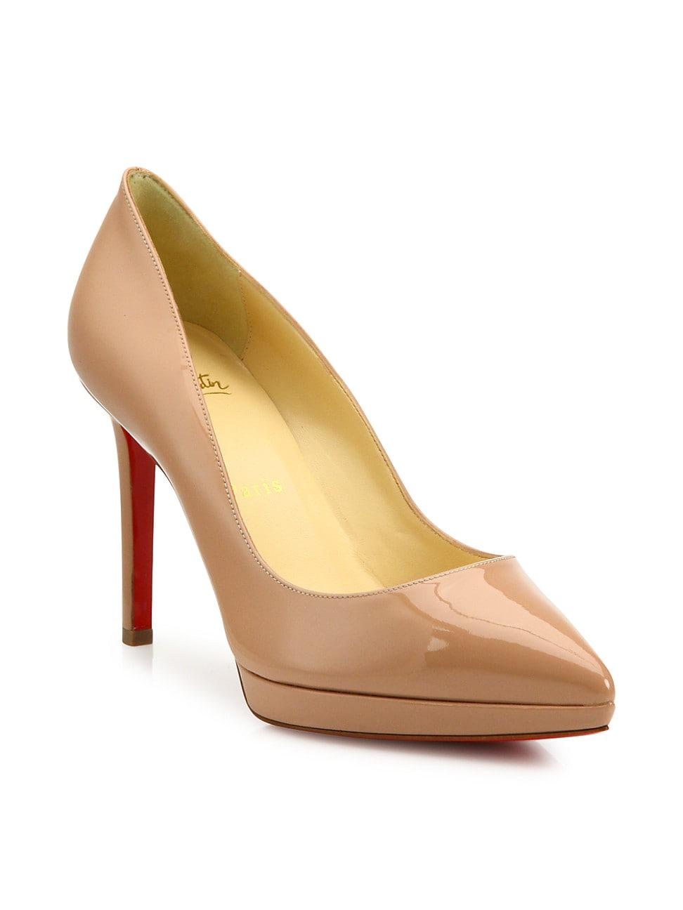 Christian Louboutin Pigalle Plato Leather Platform in Nude (Natural) - Lyst
