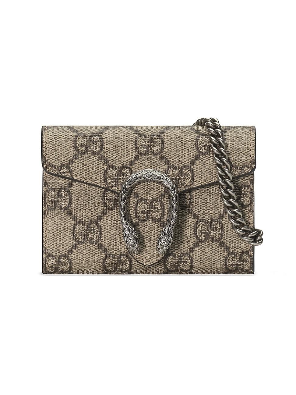 Dionysus GG mini chain wallet in beige and blue Supreme