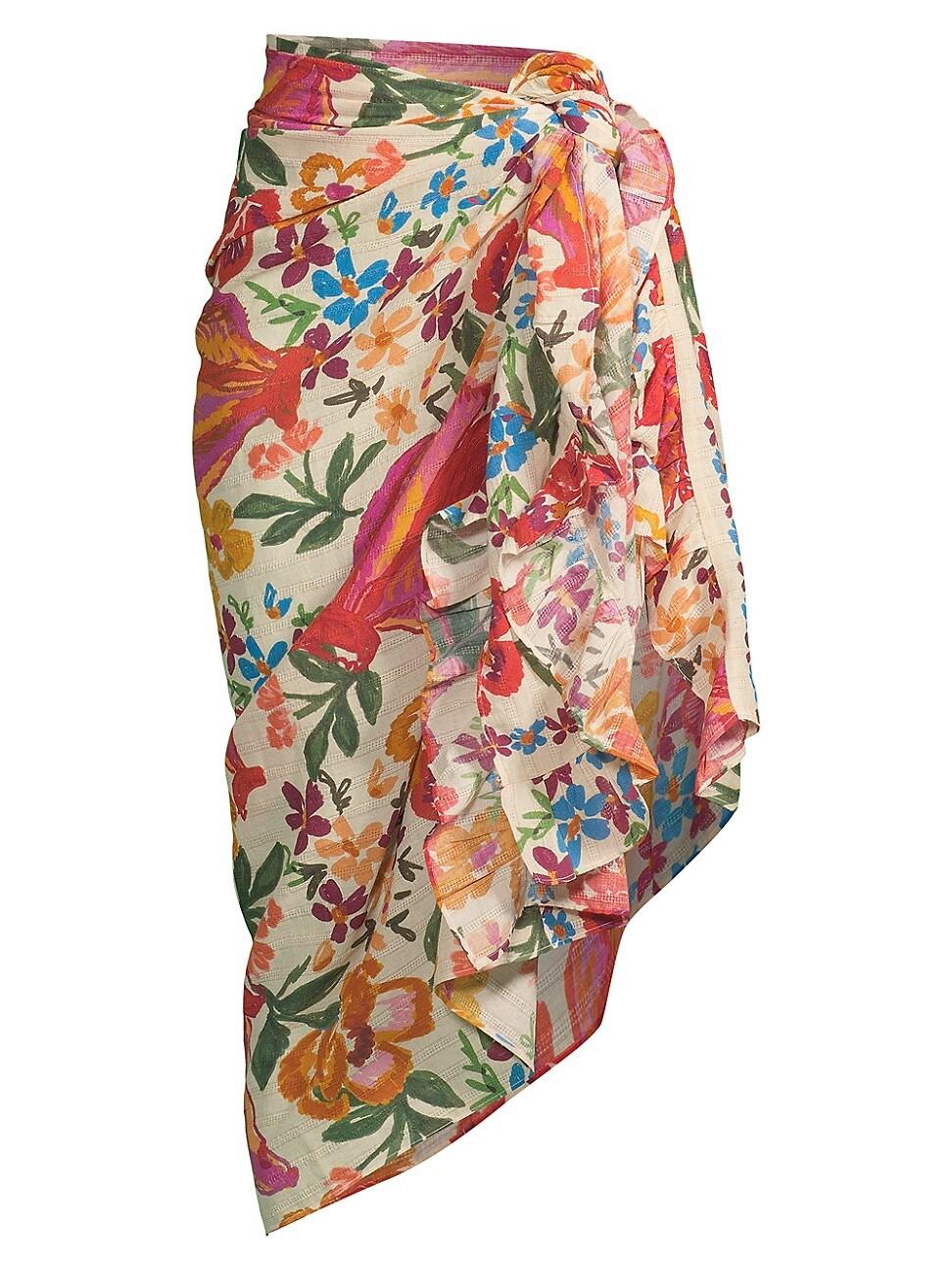 FARM Rio Spring Banana Cotton Metallic Sarong In White Lyst