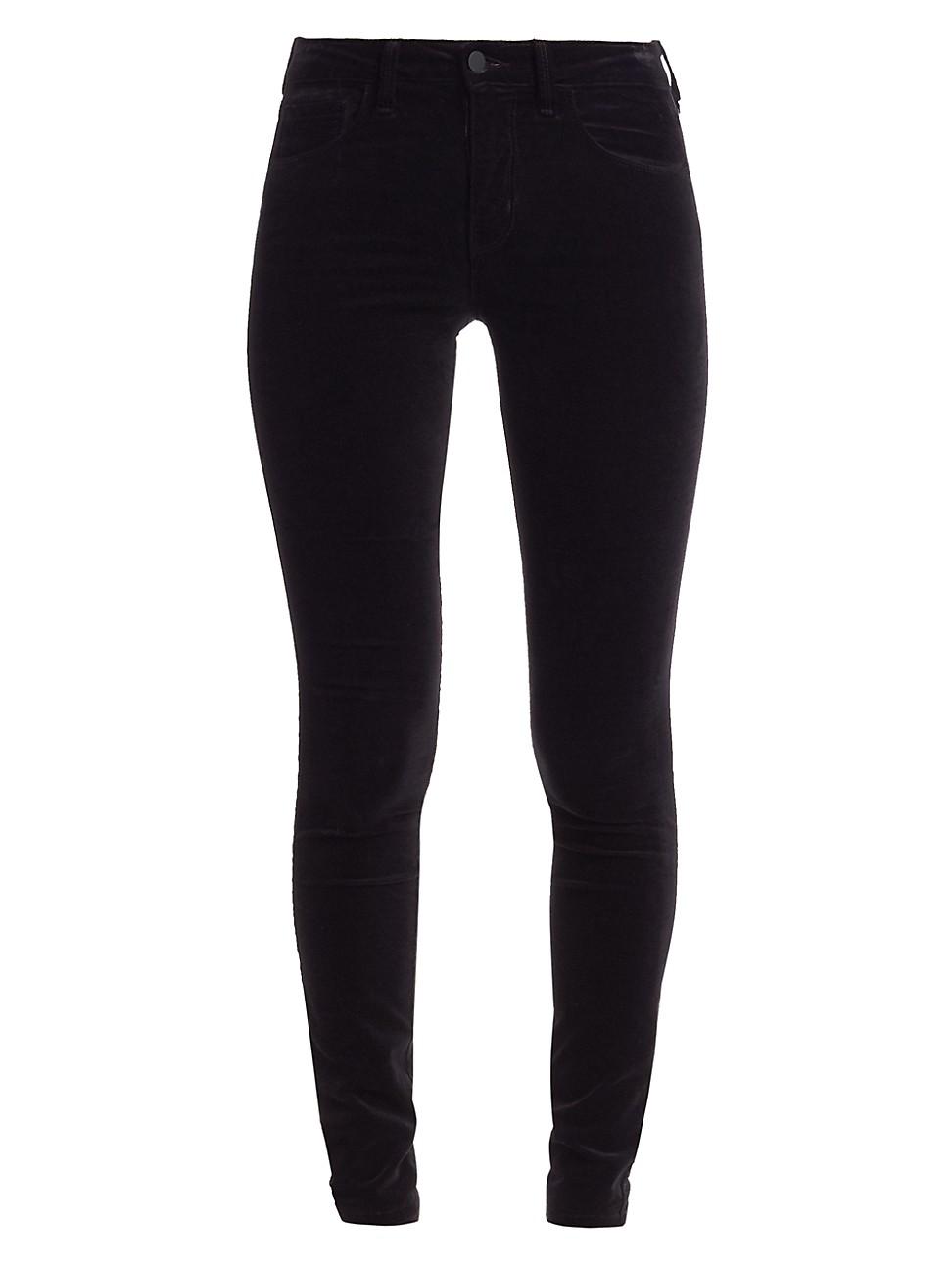 L'Agence Marguerite High-rise Velvet Skinny Jeans in Black - Lyst