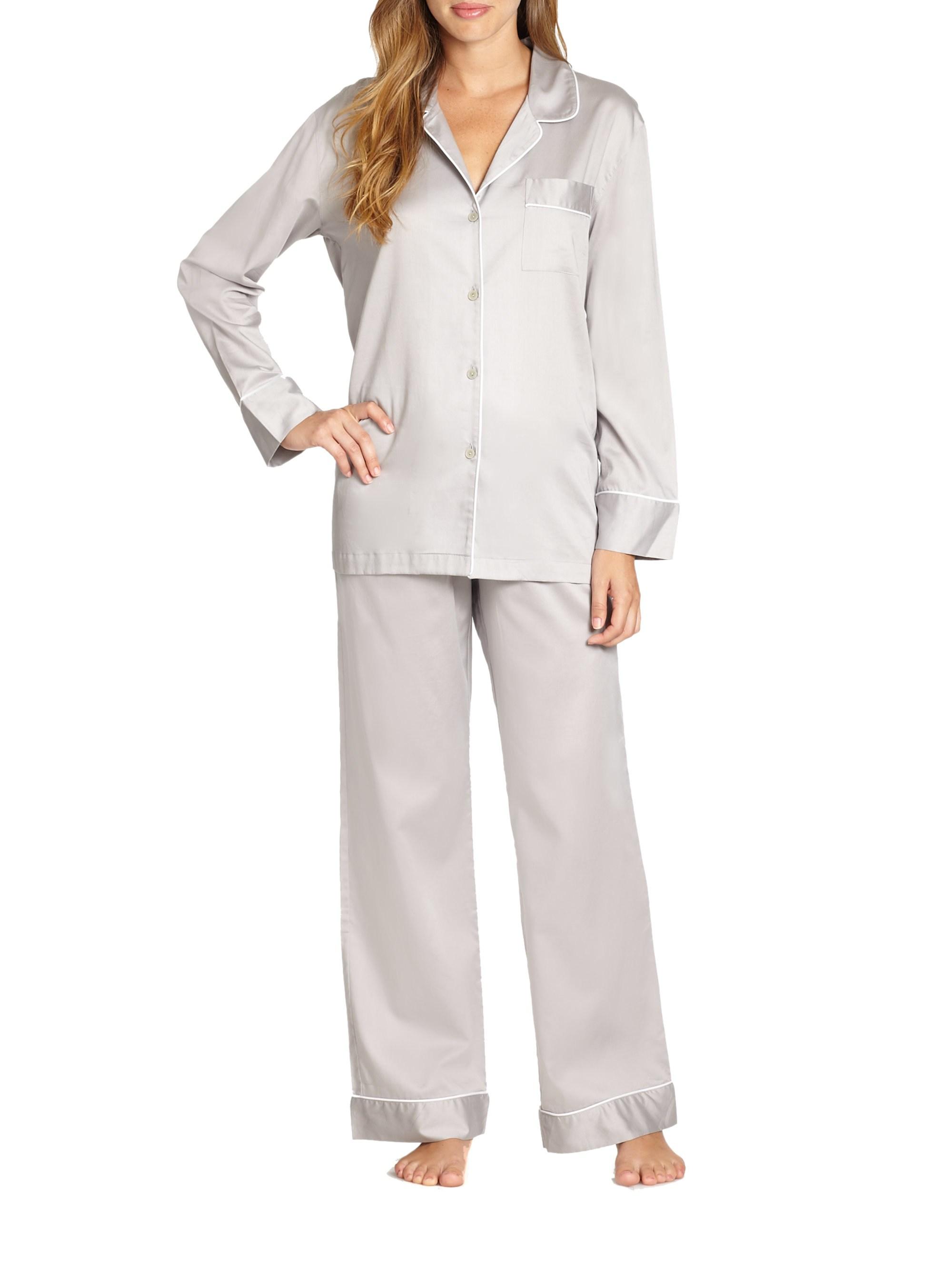 Lyst Natori Women's Cotton Sateen Pajamas Grey Size Xs in Gray