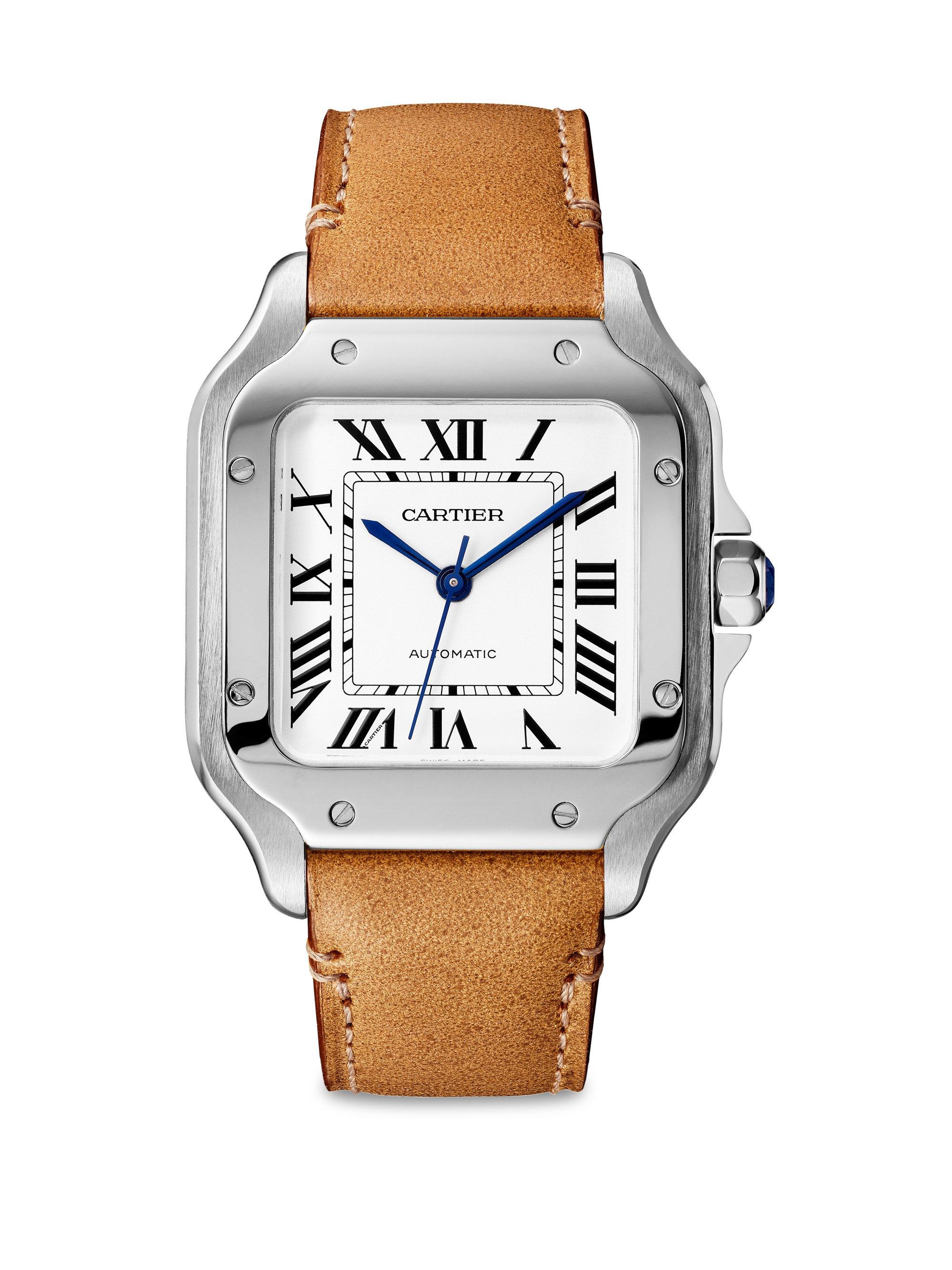 cartier santos on leather strap