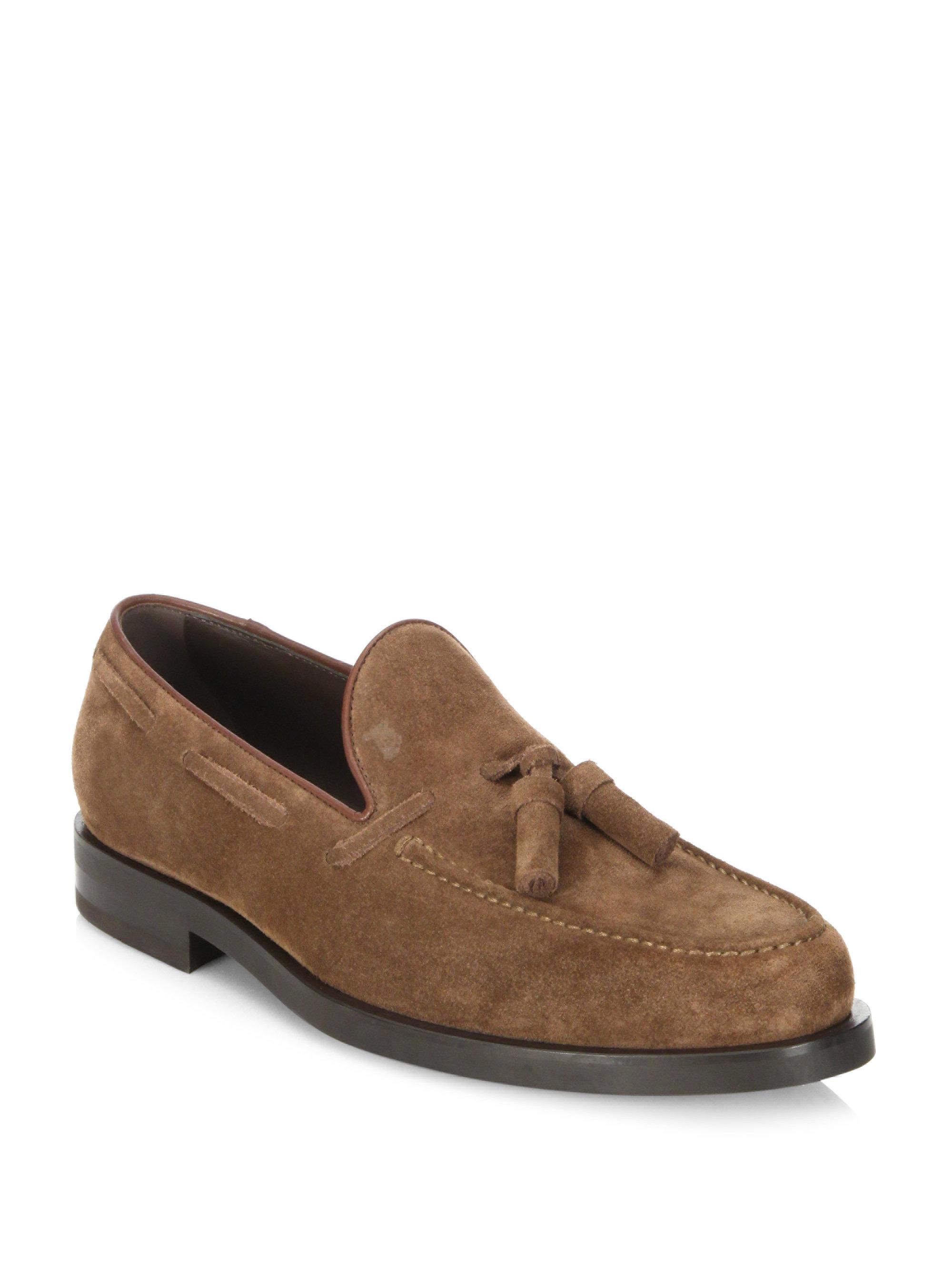 Lyst - Tod'S Tassel Suede Loafers in Brown for Men