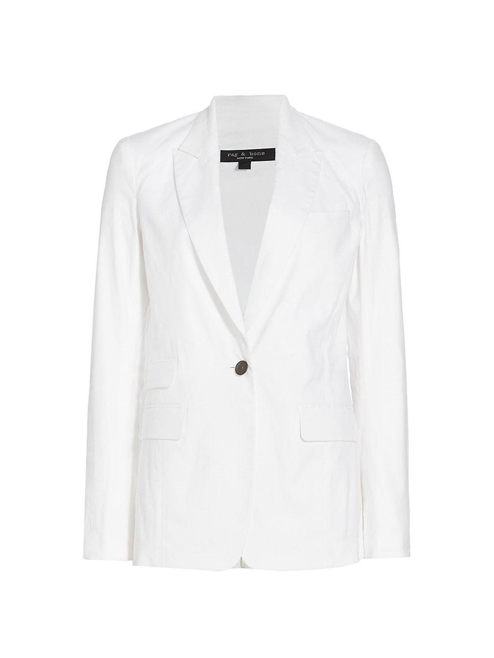 Rag & Bone Foster Linen-blend Blazer in White | Lyst
