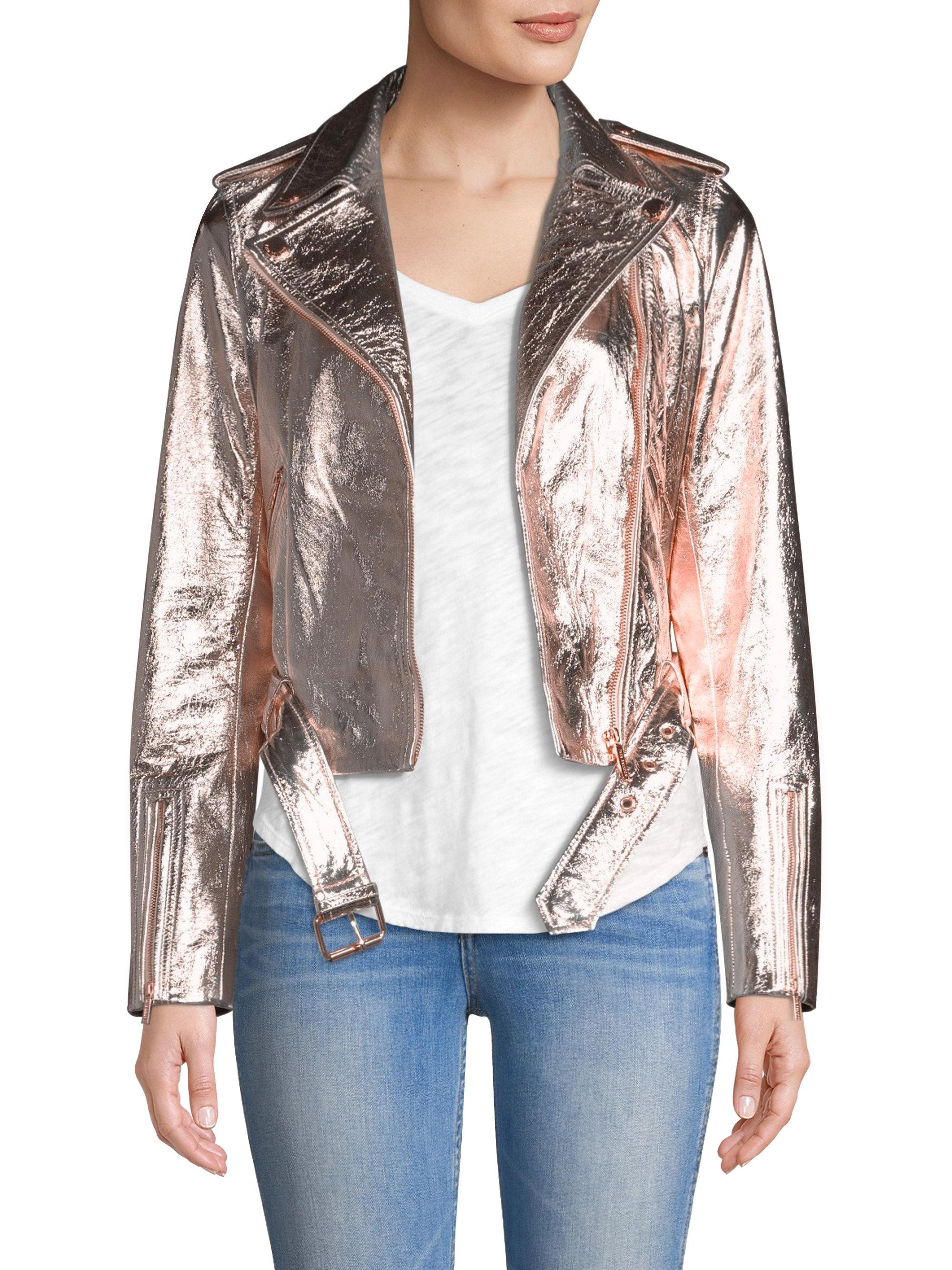 True Religion Rose Gold Leather Jacket Lyst