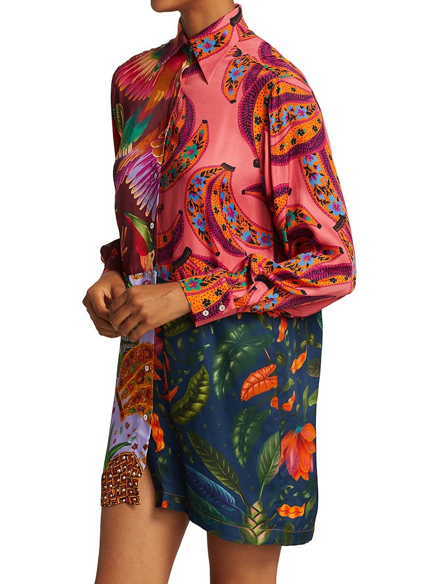 Mixed print shirt dress Clearance