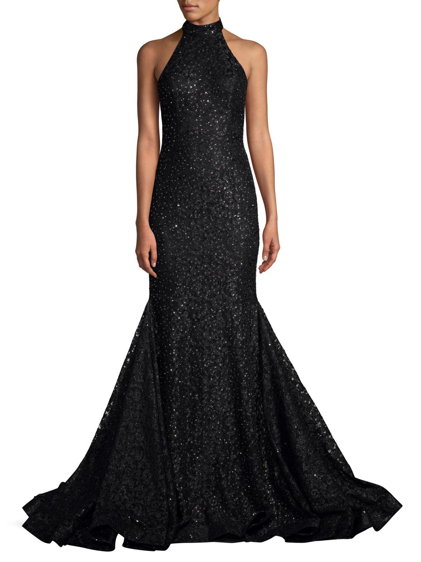 sequin halter gown