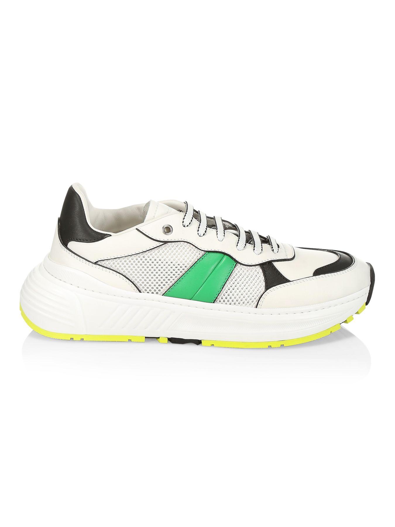 Bottega Veneta 250 Speedster Stripe Leather & Mesh Sneakers in Green ...