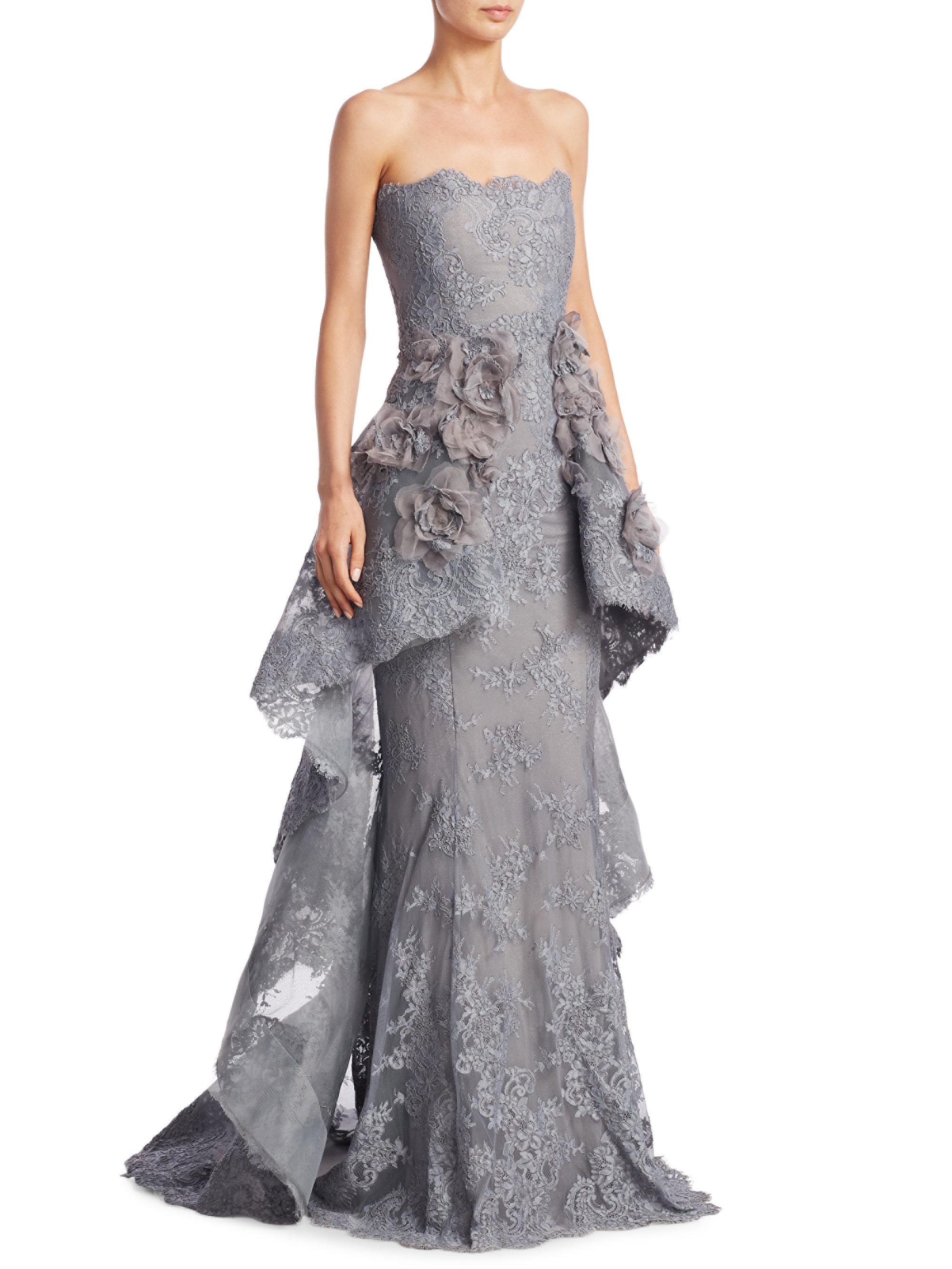 lace peplum gown